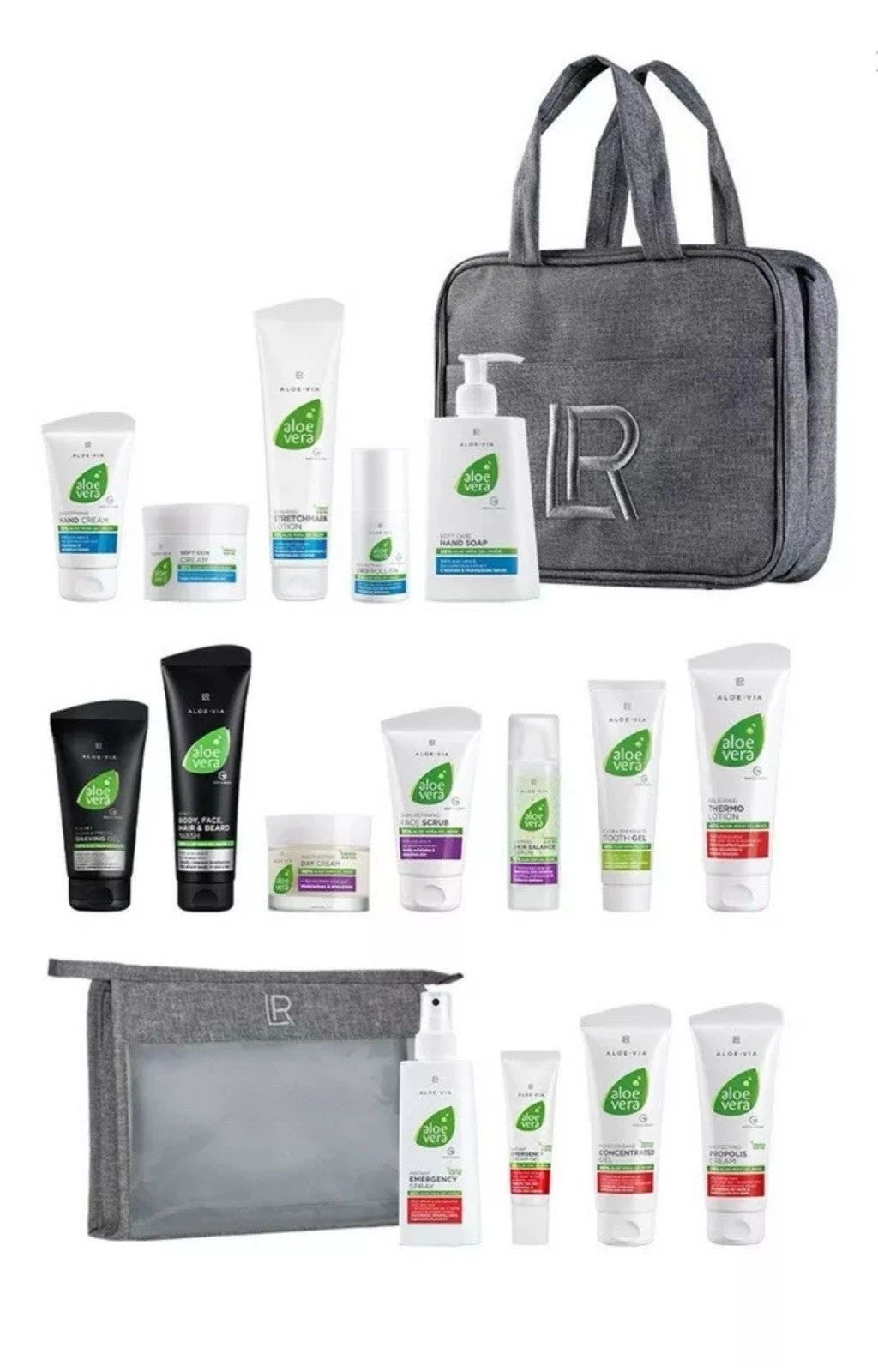 LR Körperpflegemittel, 3er Set mit bis 90% Aloe Vera & Spray, Gel, Creme Kombination