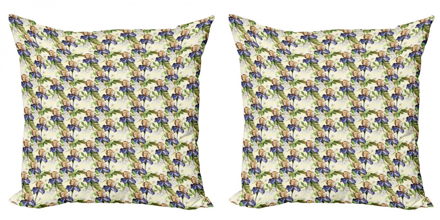 Kissenbezüge Modern Accent Doppelseitiger Digitaldruck, Abakuhaus (2 Stück), Blumen Aquarell-Stil Tropic Art