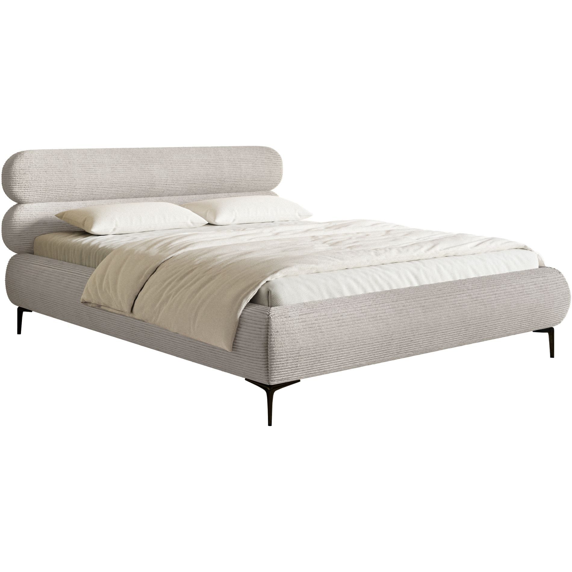 Selsey Polsterbett ROULE CORD, mit oder ohne Bettkasten, Cord, gepolstertes Kopfteil, 140/160/180 cm