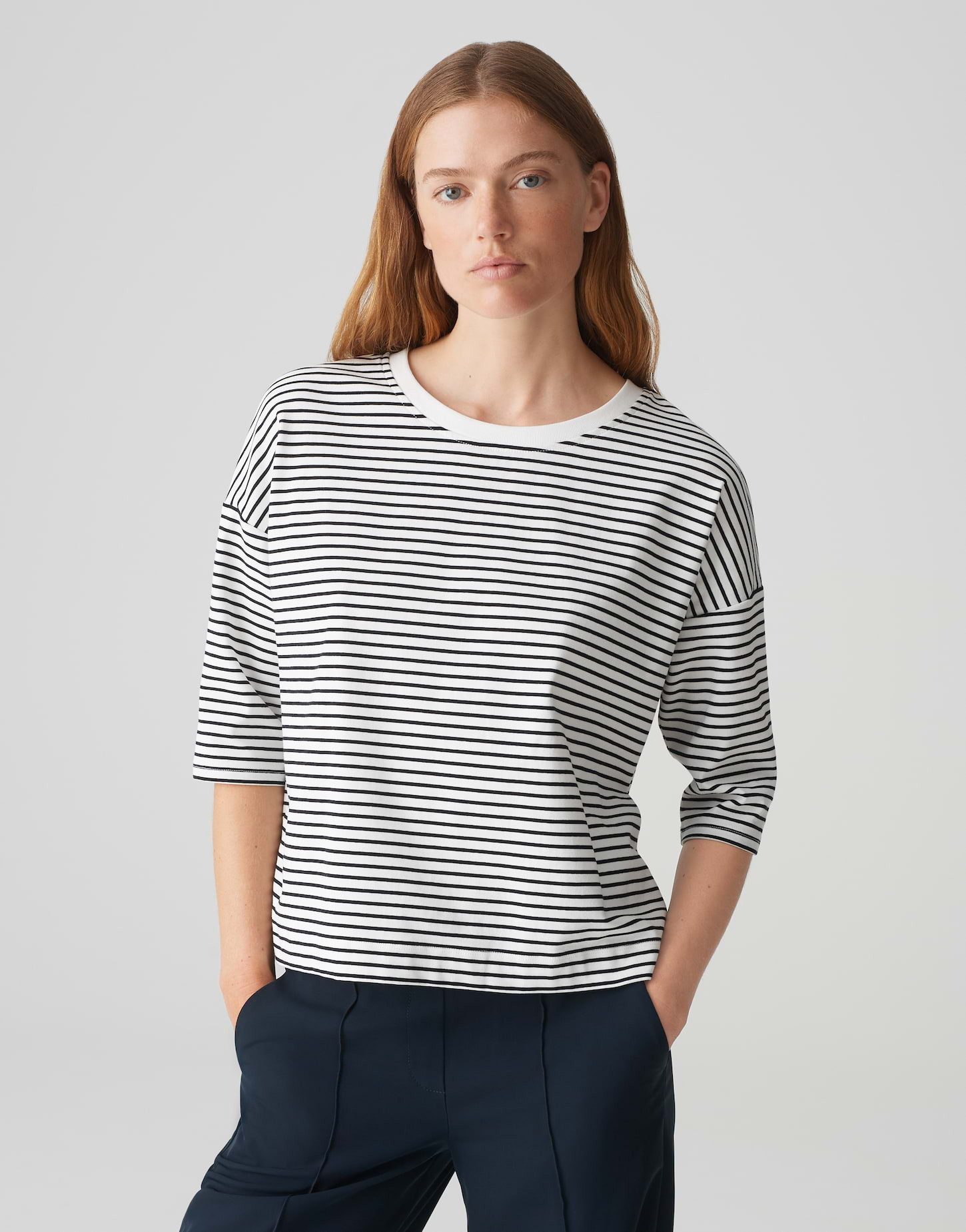 OPUS Kurzarmshirt SEIFEN PREPPY Loose aus günstig online kaufen
