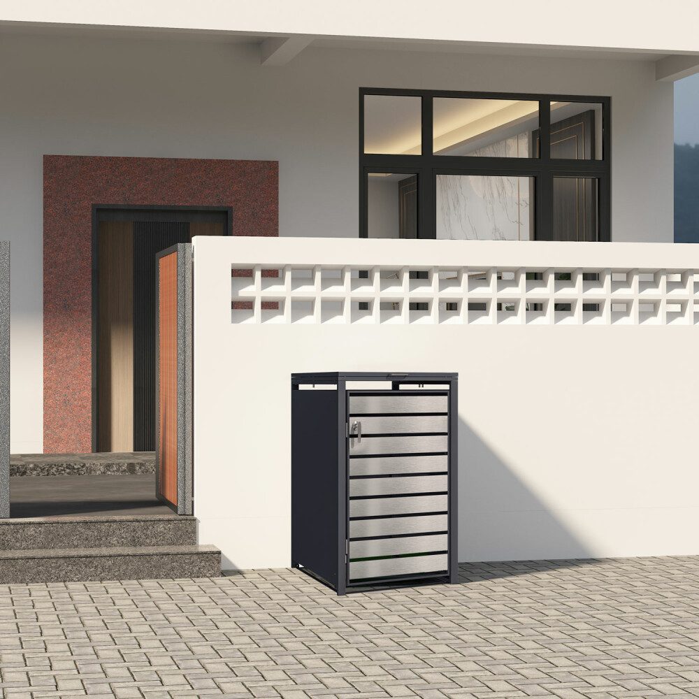 Phoenix Mülltonnenbox Phoenix Aufbewahrungsbox Mülleimer - Galvanisierter Stahl - Silber (1 St)
