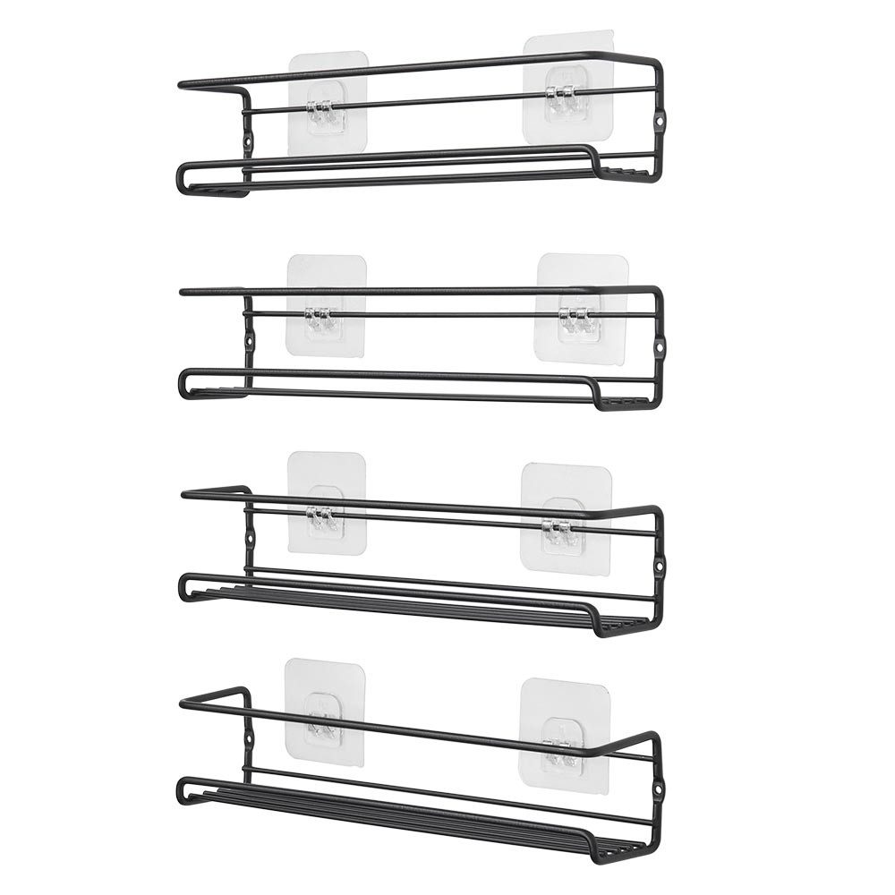 LIVINGANDHOME Gewürzregal 4er-Set Wandregal mit Klebehaken, aus Metall, sch günstig online kaufen