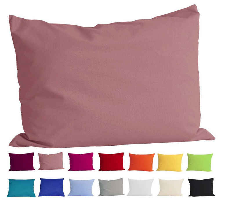 Kissenbezug Basic, beties, Kissenhülle ca. 40x60 cm 100% Baumwolle in vielen kräftigen Uni-Farben (rosenquarz)