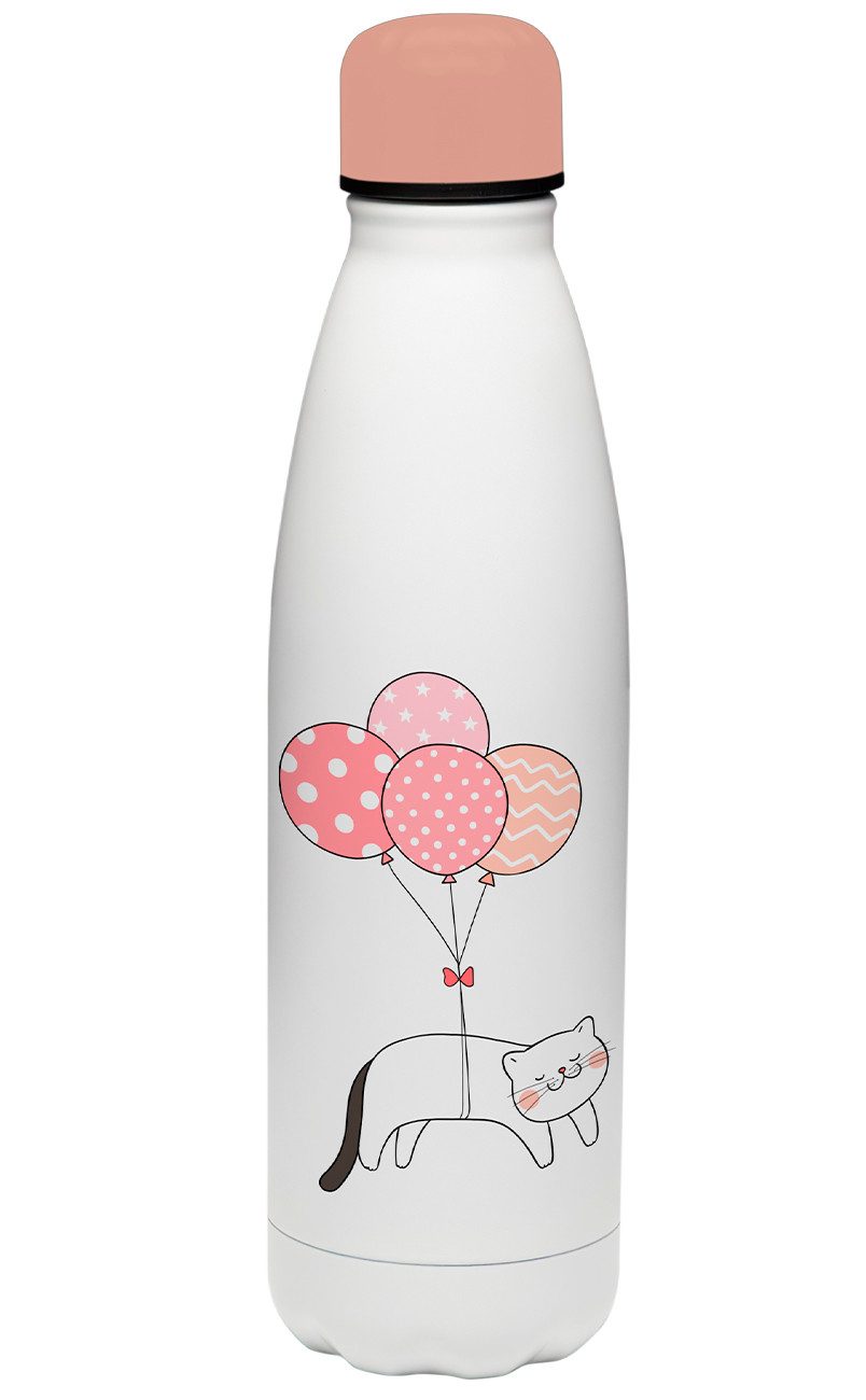 Geda Labels GmbH Isolierflasche Cutie Cats, Rosa, 500ml, vakuumisoliert
