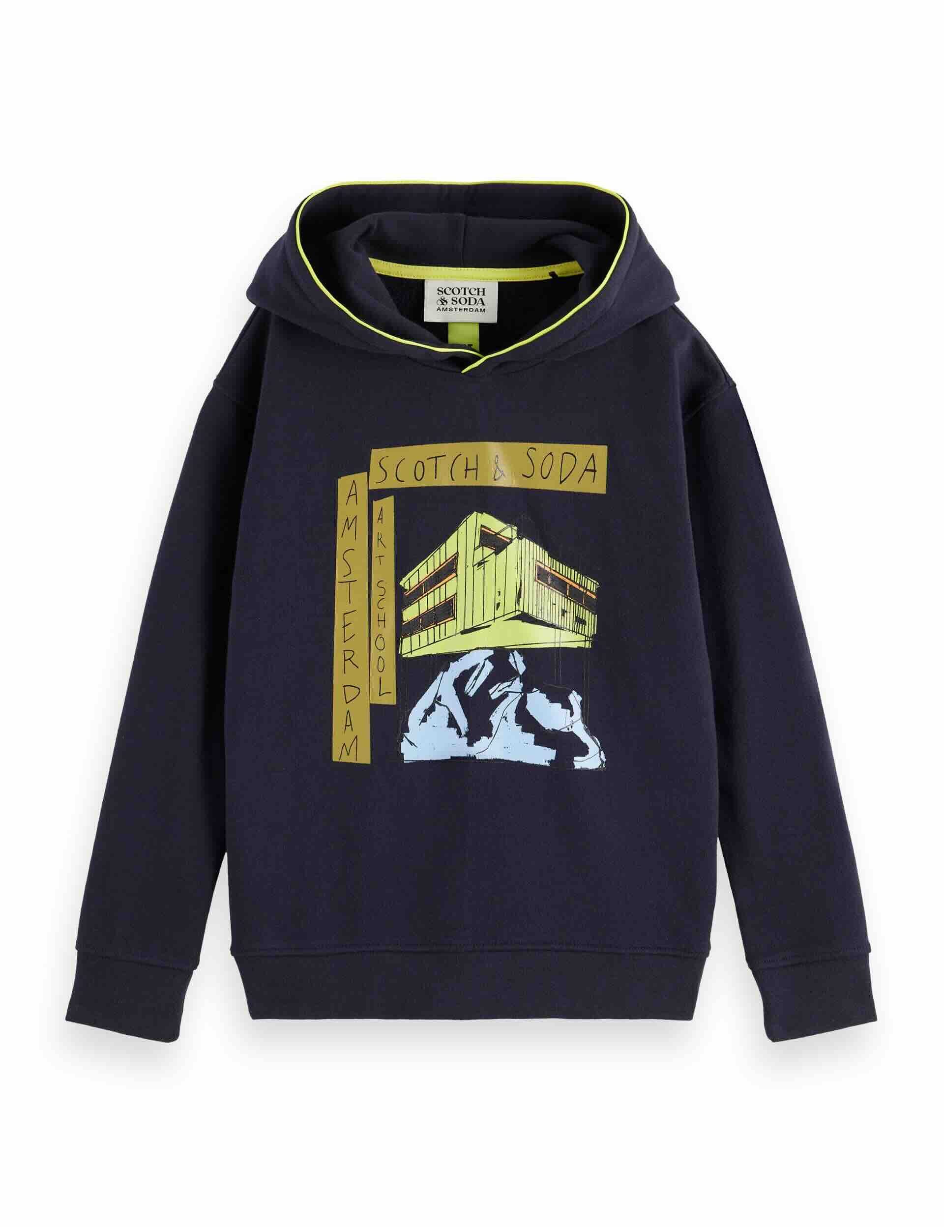 Hoodie Jungen Hoodie aus Baumwolle mit Kapuze und Frontprint