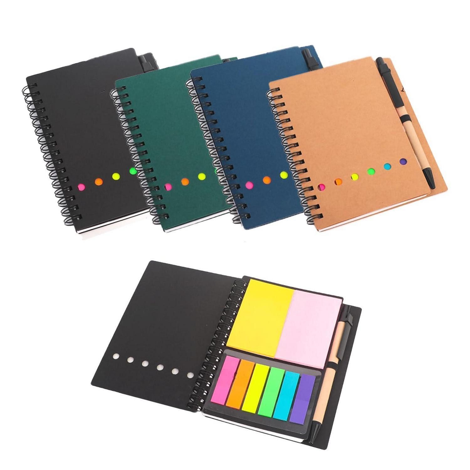 LuxusKollektion Notizheft Notizbuch A6 Set mit Haftnotizen & Stift