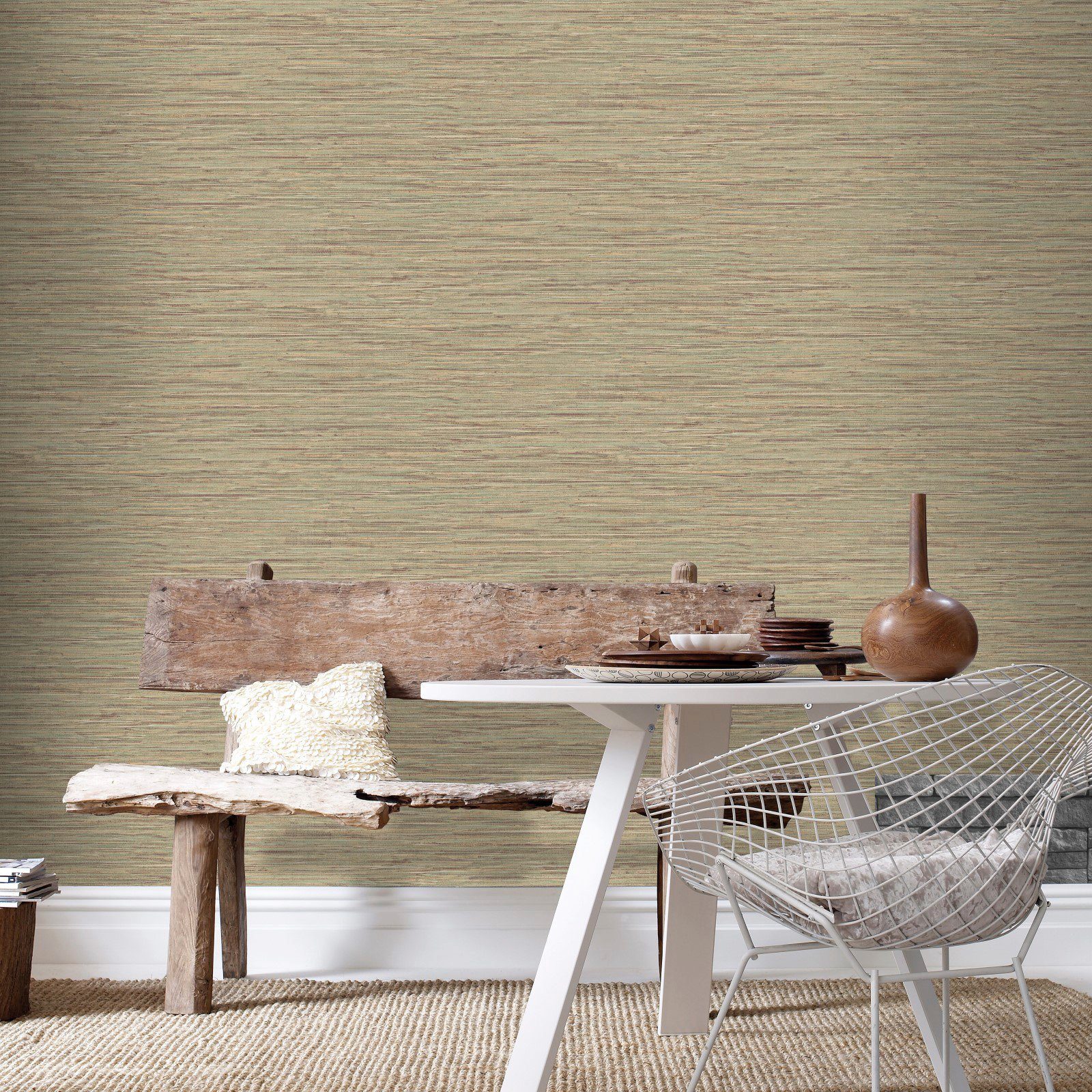 WOW Vliestapete Grasspaper olive Braun, geprägt, animal print, FSC® zertifiziert, mit lebhaftem Druck, 10 Meter Länge