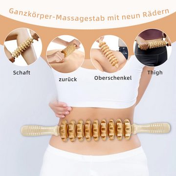 TWSOUL Massageroller Rückenmassagegerät-Set aus Holz, 5-tlg.