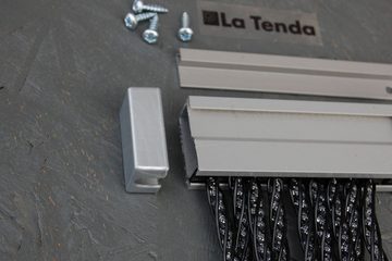 La Tenda Insektenschutz-Vorhang La Tenda LUCCA 1 XL Streifenvorhang schwarz, 120 x 230 cm, PVC - Länge und Breite individuell kürzbar