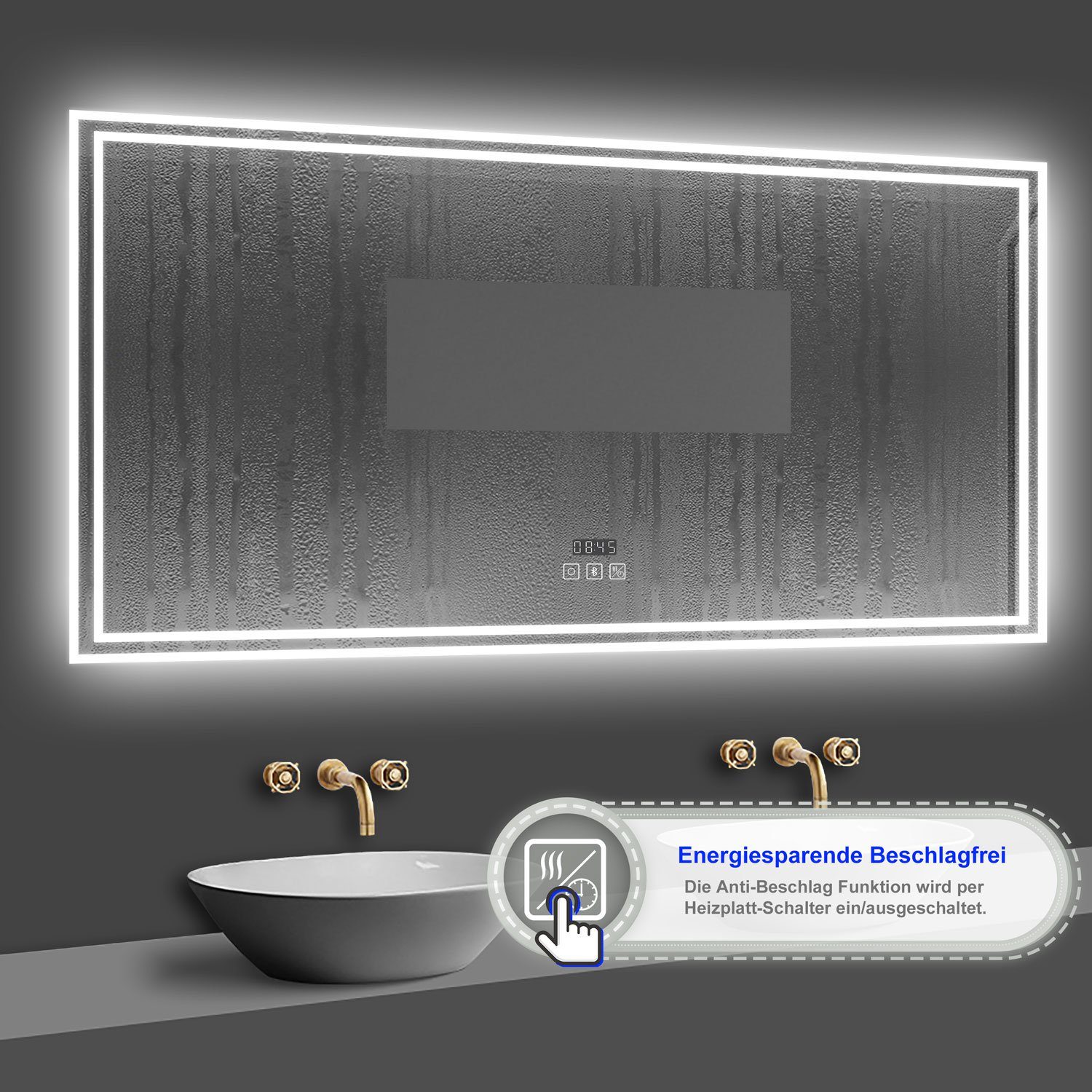 duschspa Badspiegel LED Beleuchtung Kalt/Neutral/Warmweiß Dimmbar günstig online kaufen