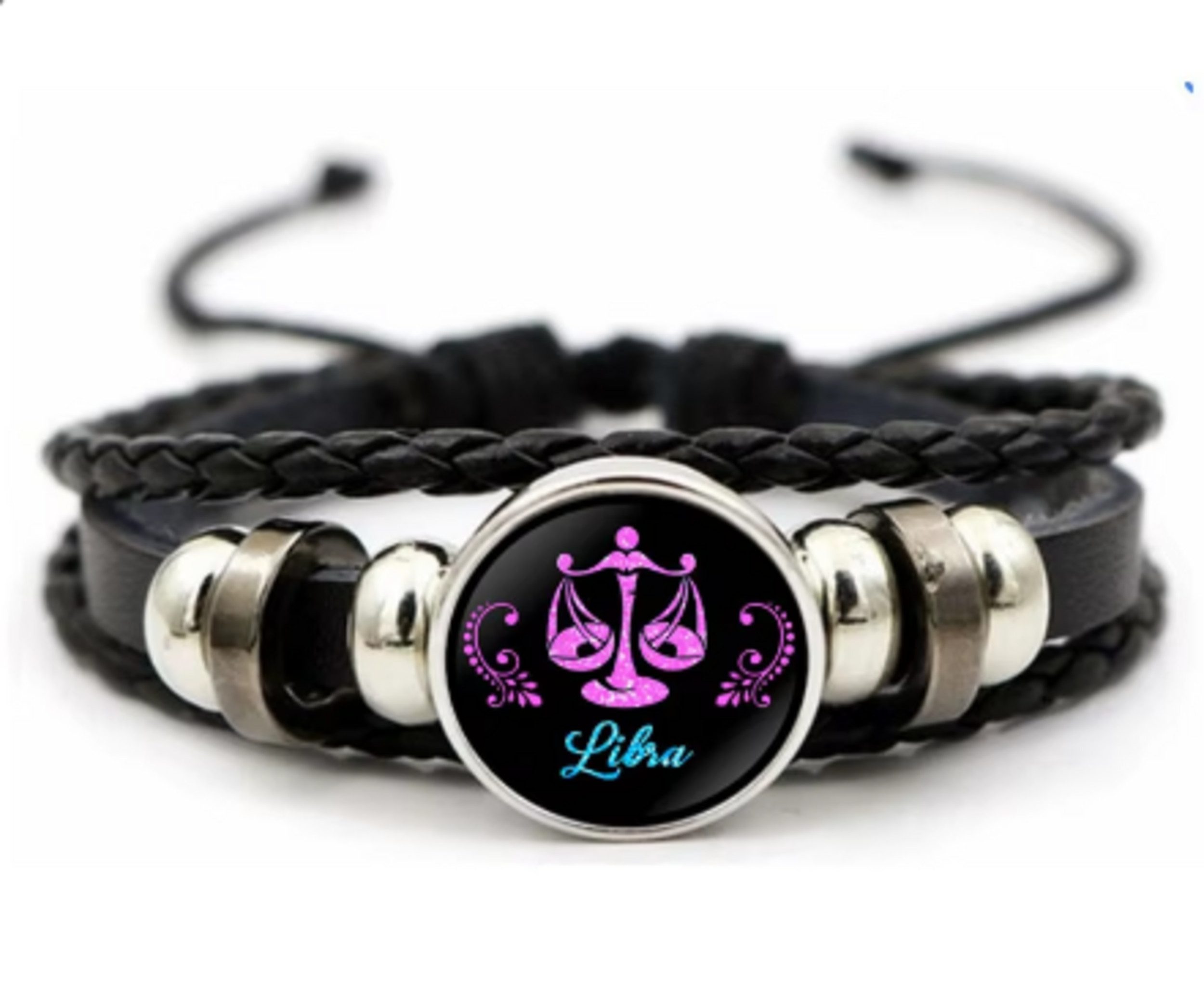 Stelby Armband mit Gravur Armband Sternzeichen Waage mit 3D Gravur im Glas (Weihnachtsgeschenk, Geburtstagsgeschenk, Valentinstaggeschenk, modern, minimalistisch), langlebig, pflegeleicht, unisex