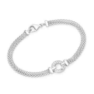 Smart Jewel Armband elegant mit Zirkonia, Silber 925