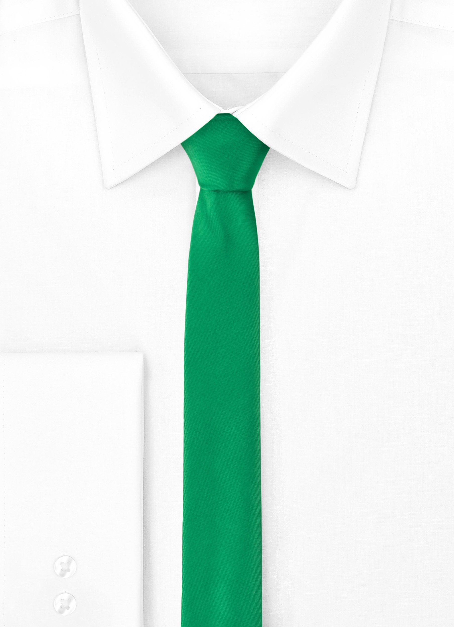 Herren Krawatte Schmale (150cm (Set, 5cm) x 1-St) Ladeheid Krawatte Dunkelgrün SP-5