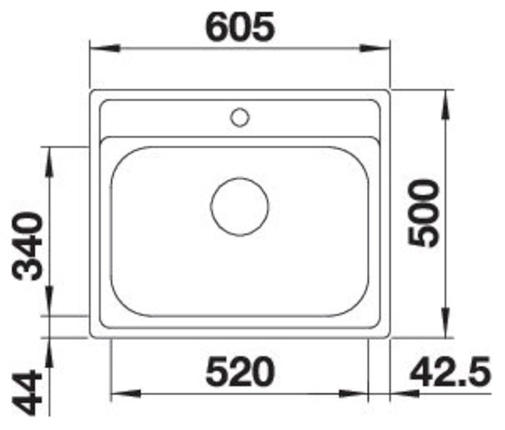 Blanco Edelstahlspüle BLANCODANA 6, eckig, 50/61 cm, (1 St), zum wechselseitigen Einbau geeignet