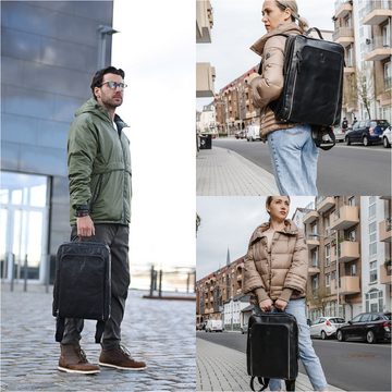 Corno d´Oro Freizeitrucksack Handgefertigter Rucksack Echt Leder Damen Herren Groß mit Laptopfach