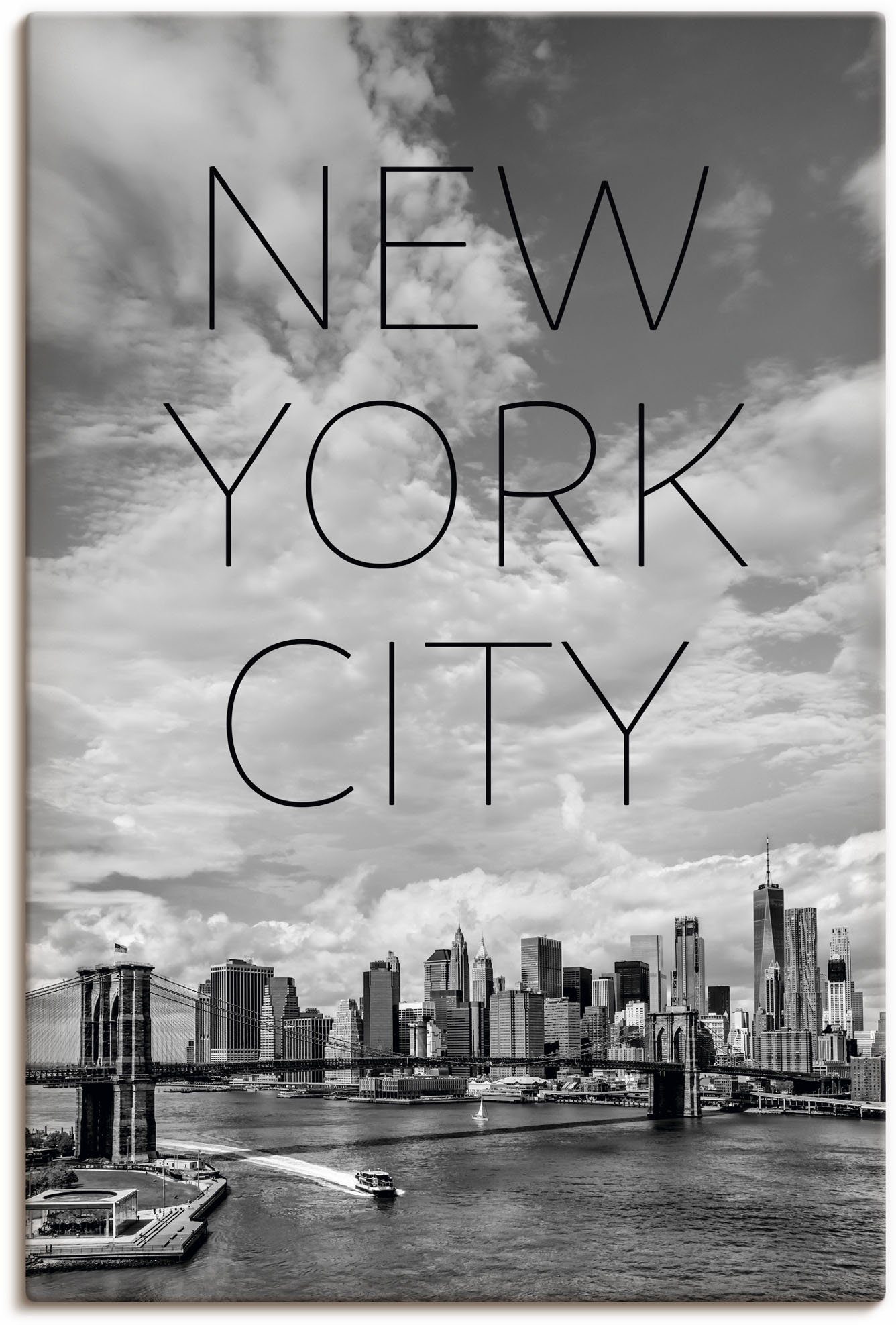 Lower Größen Poster Brooklyn York NYC versch. Artland in New Manhattan, Leinwandbild, Wandaufkleber als oder (1 Alubild, & St), Bridge Wandbild