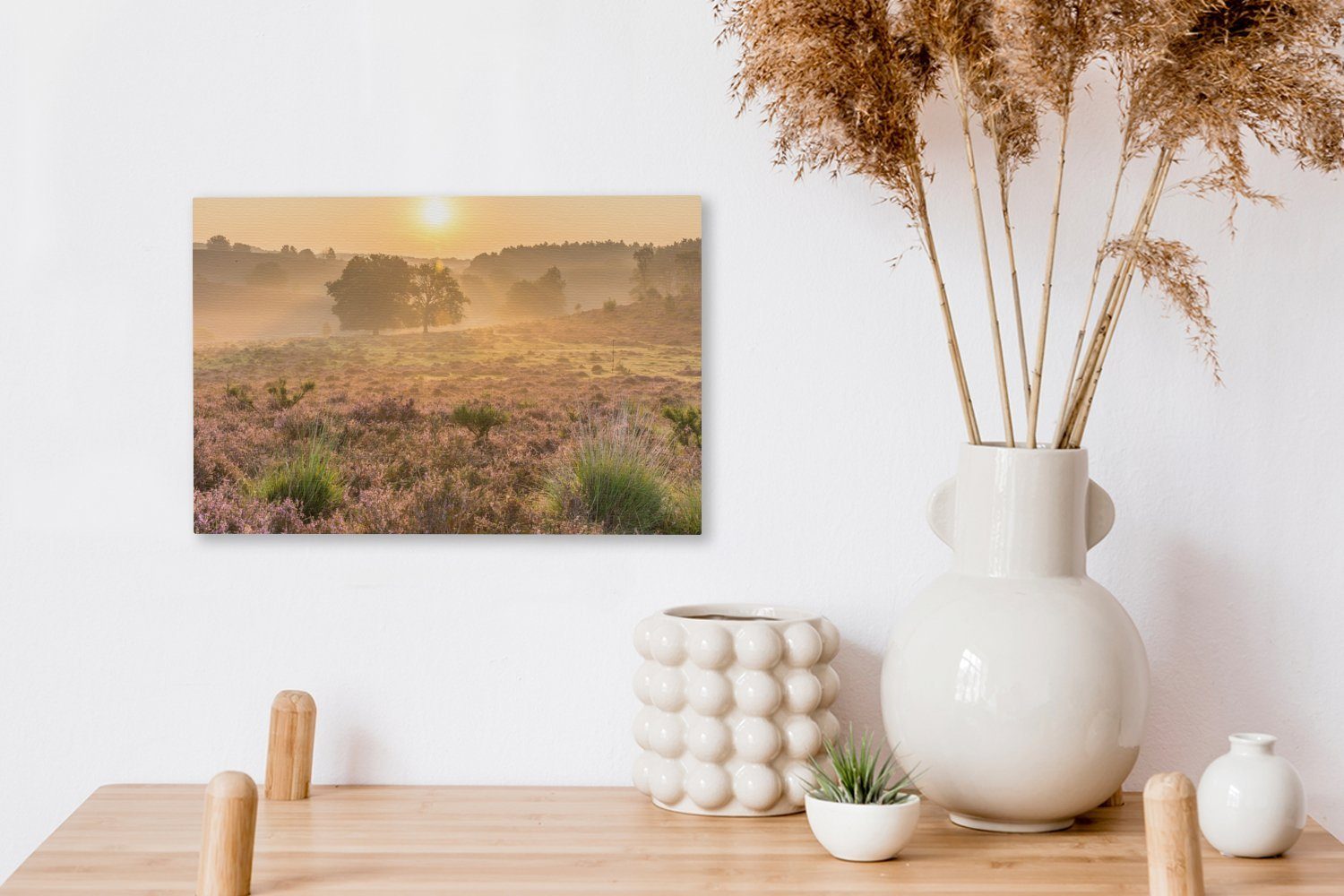 Ein Wandbild 30x20 Aufhängefertig, OneMillionCanvasses® in Leinwandbild (1 dem Leinwandbilder, Sonnenaufgang St), cm Gelderland, über Veluwezoom-Nationalpark Wanddeko,