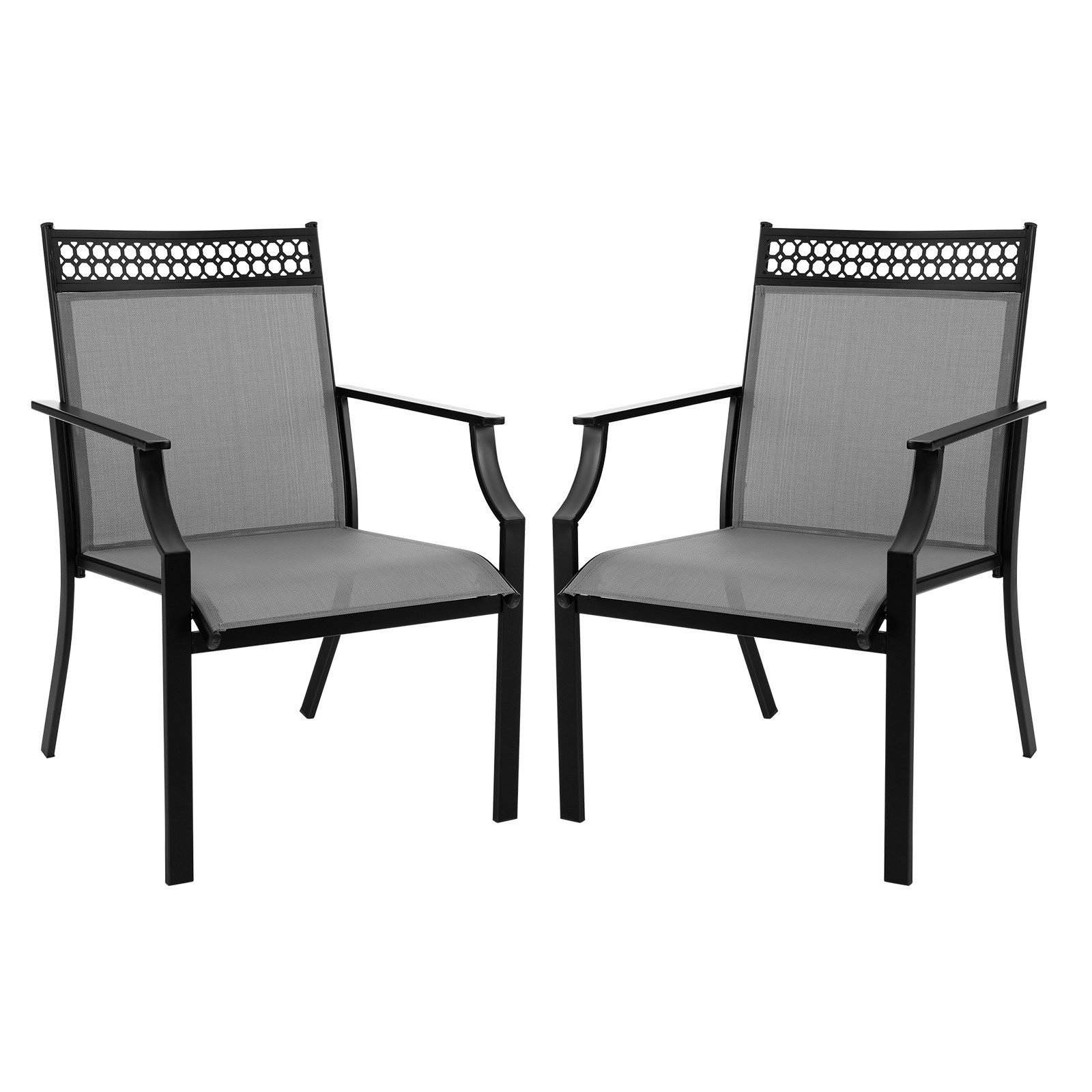 COSTWAY Gartenstuhl Balkonstühle (2 St), Metall, 51x49cm Sitzfläche, bis 150kg belastbar