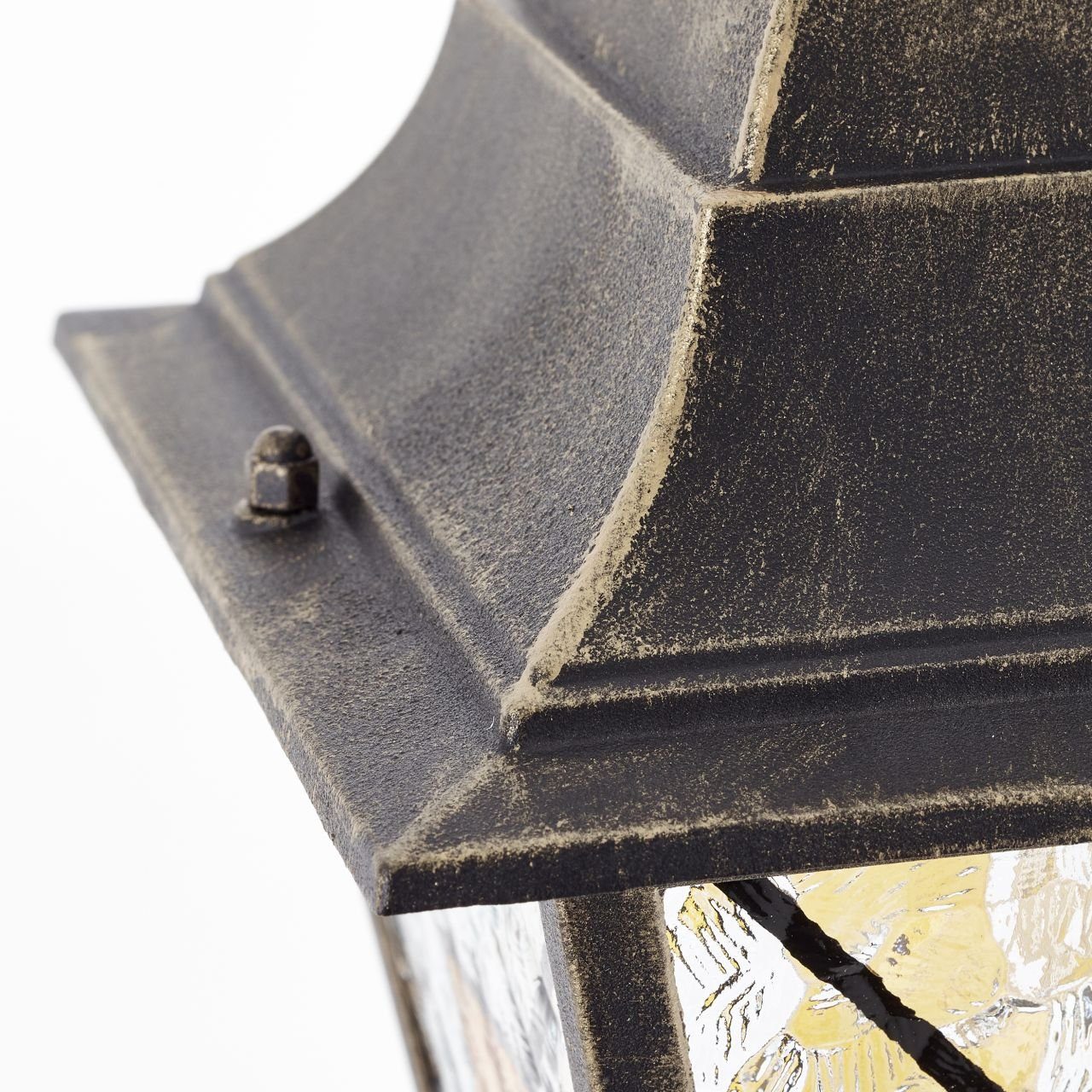 Brilliant Pollerleuchte Janel, ohne Leuchtmittel, 120 cm Höhe, E27, Metall/Glas, antik schwarz goldfarben