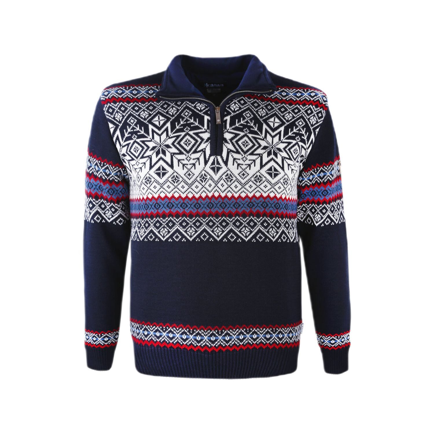 kama Sweater Pullover 3371 Half Zip mit Nordischen Muster (warm, winddicht)