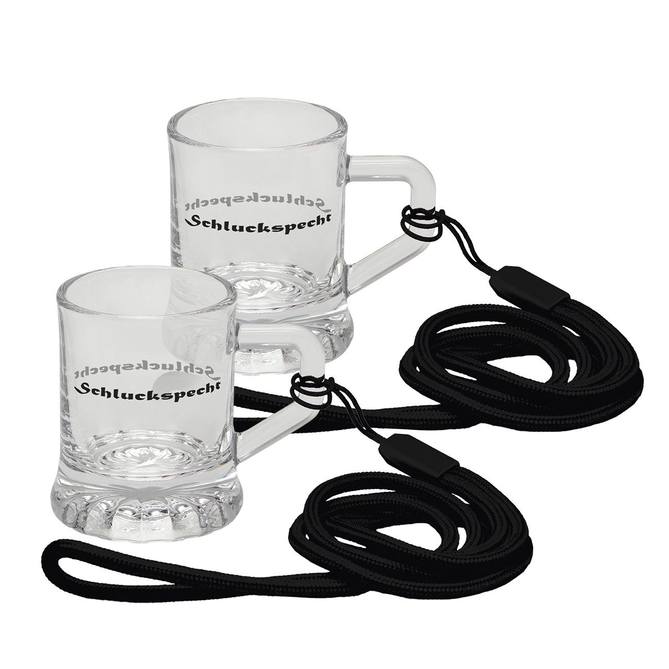 Geda Labels GmbH Schnapsglas Schluckspecht, 2-tlg., Glas, Klar, 25ml, 2er Set