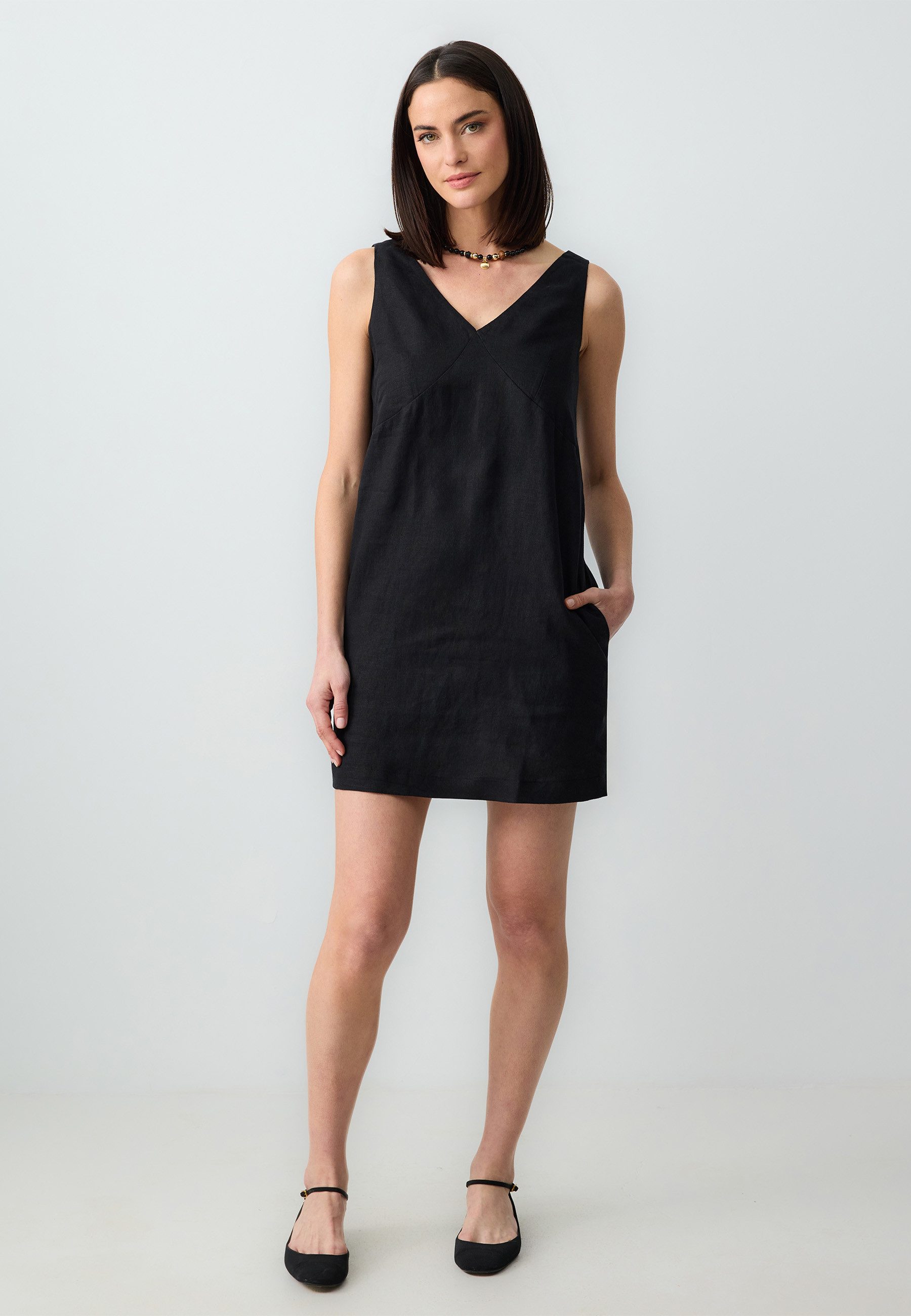 Jimmy Key Minikleid Gewebtes Schwarzes Kleid günstig online kaufen