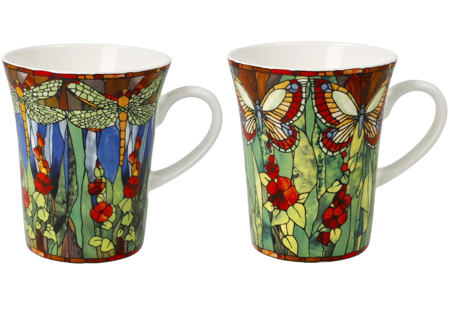 Goebel Tasse Tiffany, Porzellan, mit Echtgoldauflage, Mehrfarbig, Motiv: Schmetterlinge