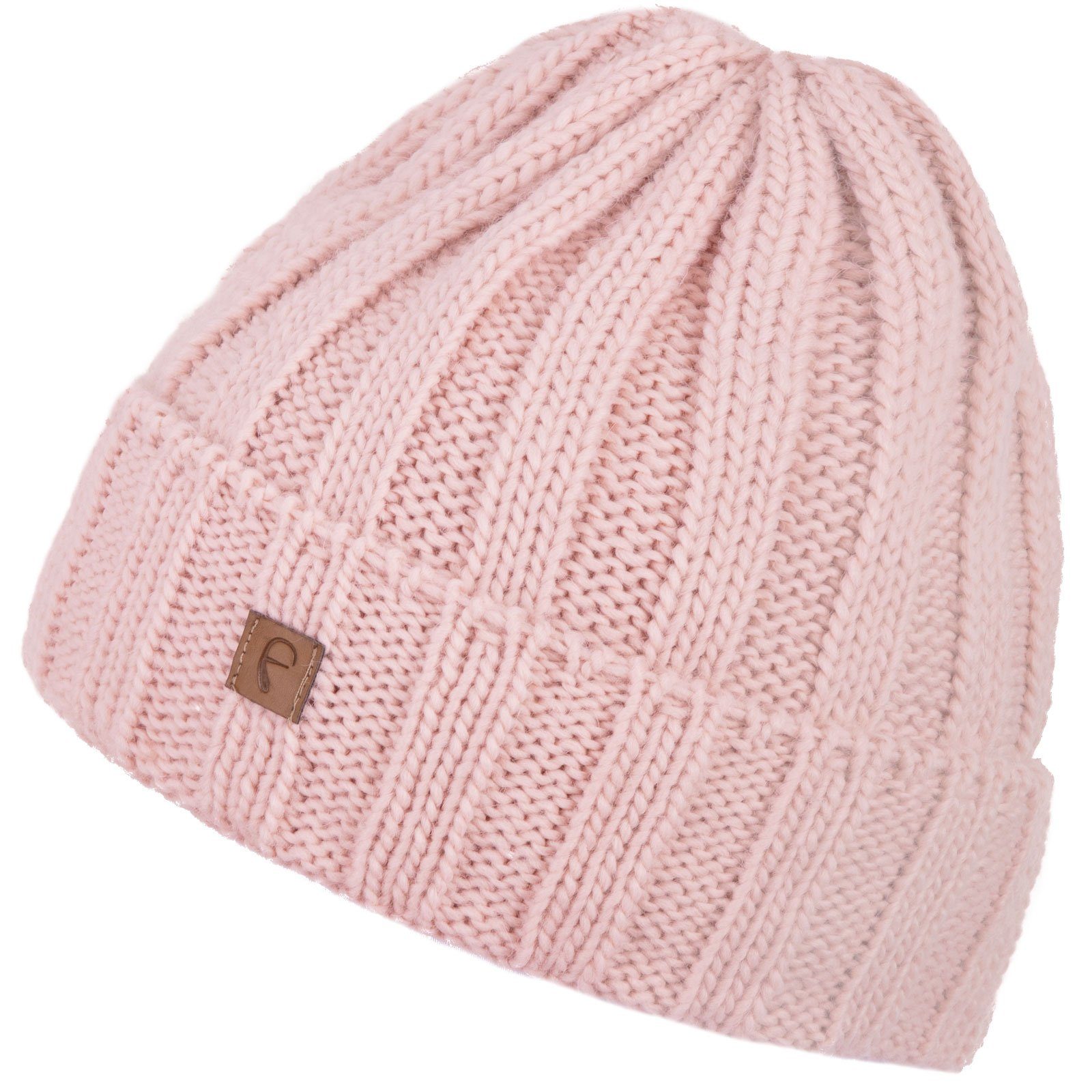 Faera Strickmütze (1-St) Wintermütze gefüttert Grobstrick Fleecefutter Beanie Herren Damen