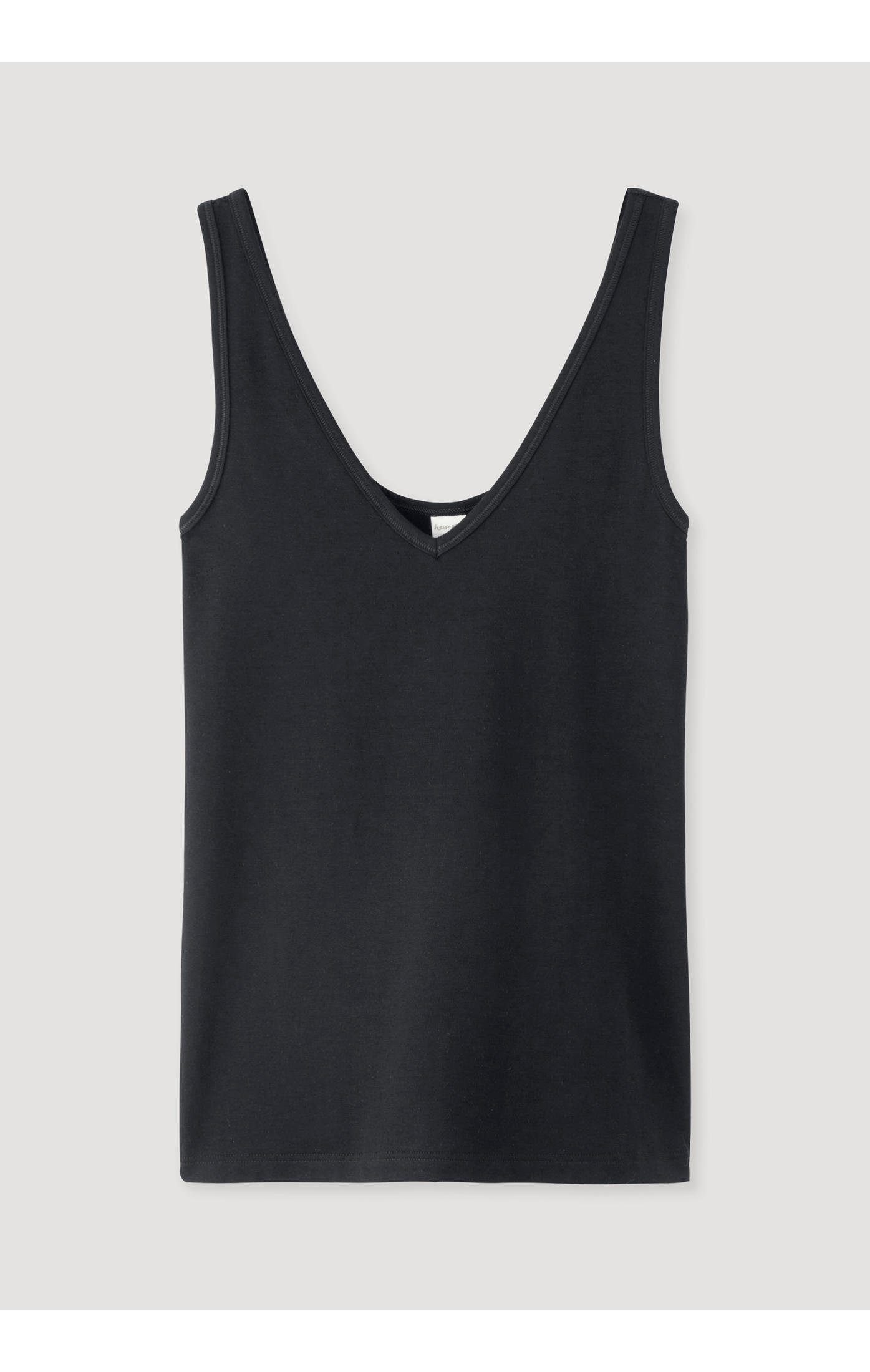 und Tencel™ Unterhemd schwarz V-Neck Bio-Baumwolle Modal Hessnatur aus