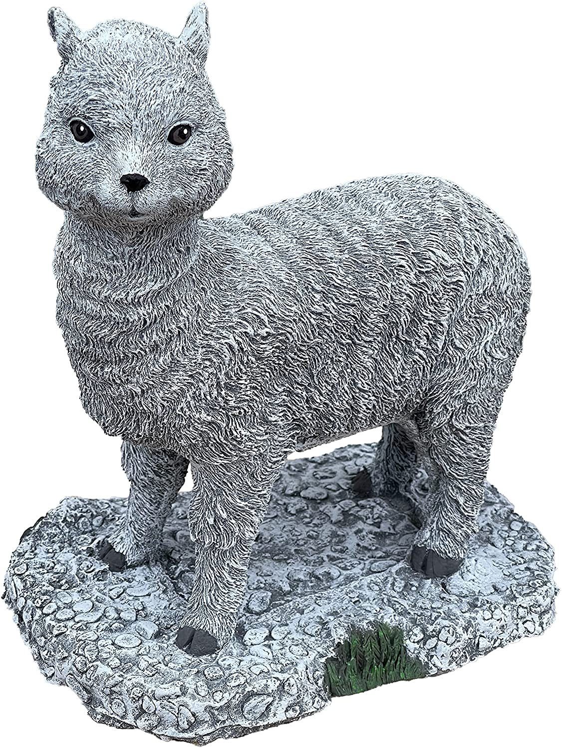 Gartenfigur Steinfigur Alpaka