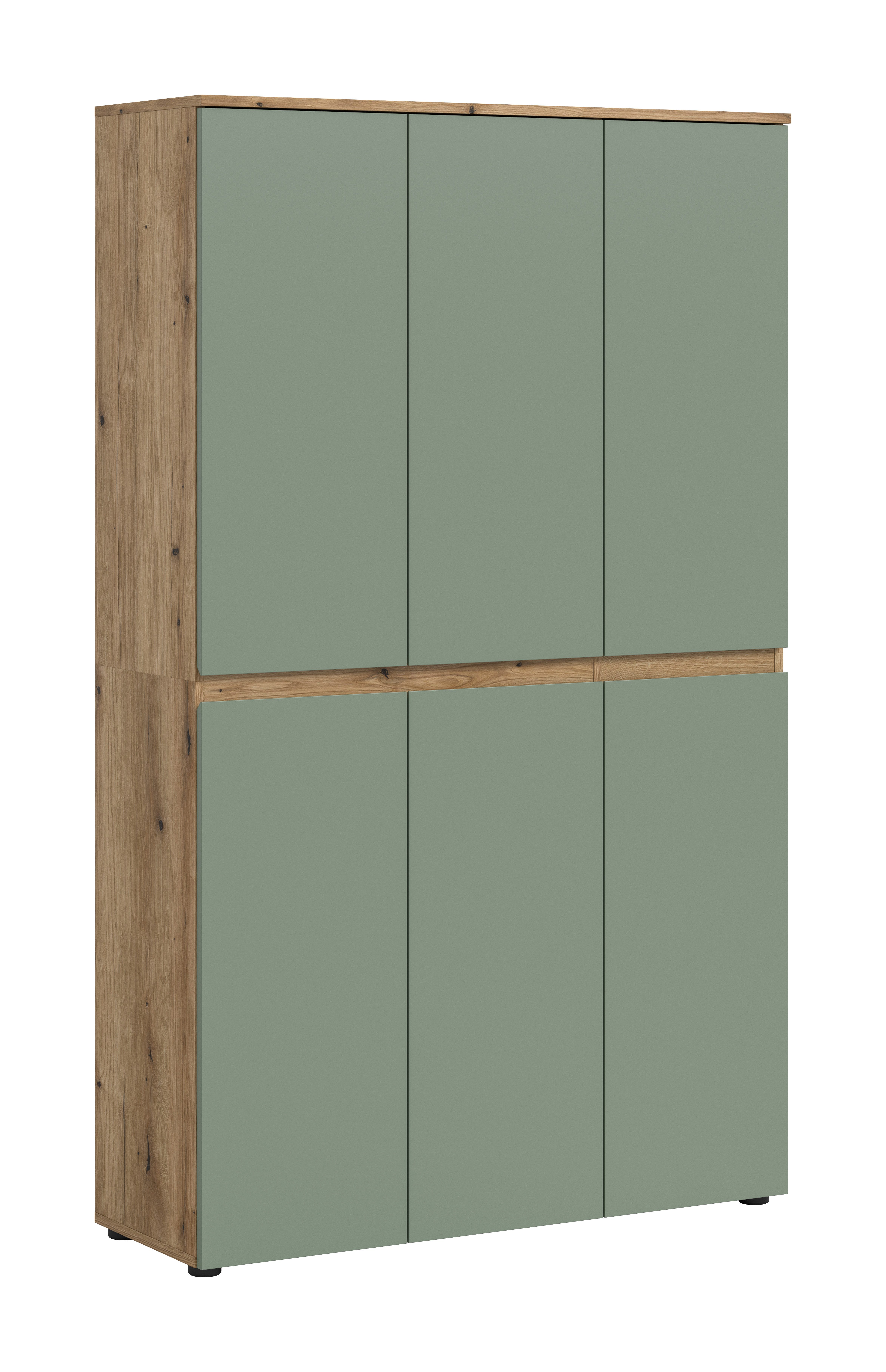 furnling Mehrzweckschrank Sarca 1 Kleiderstange, 6 Türen, 18 Fächer, Universalschrank, Höhe 175 cm