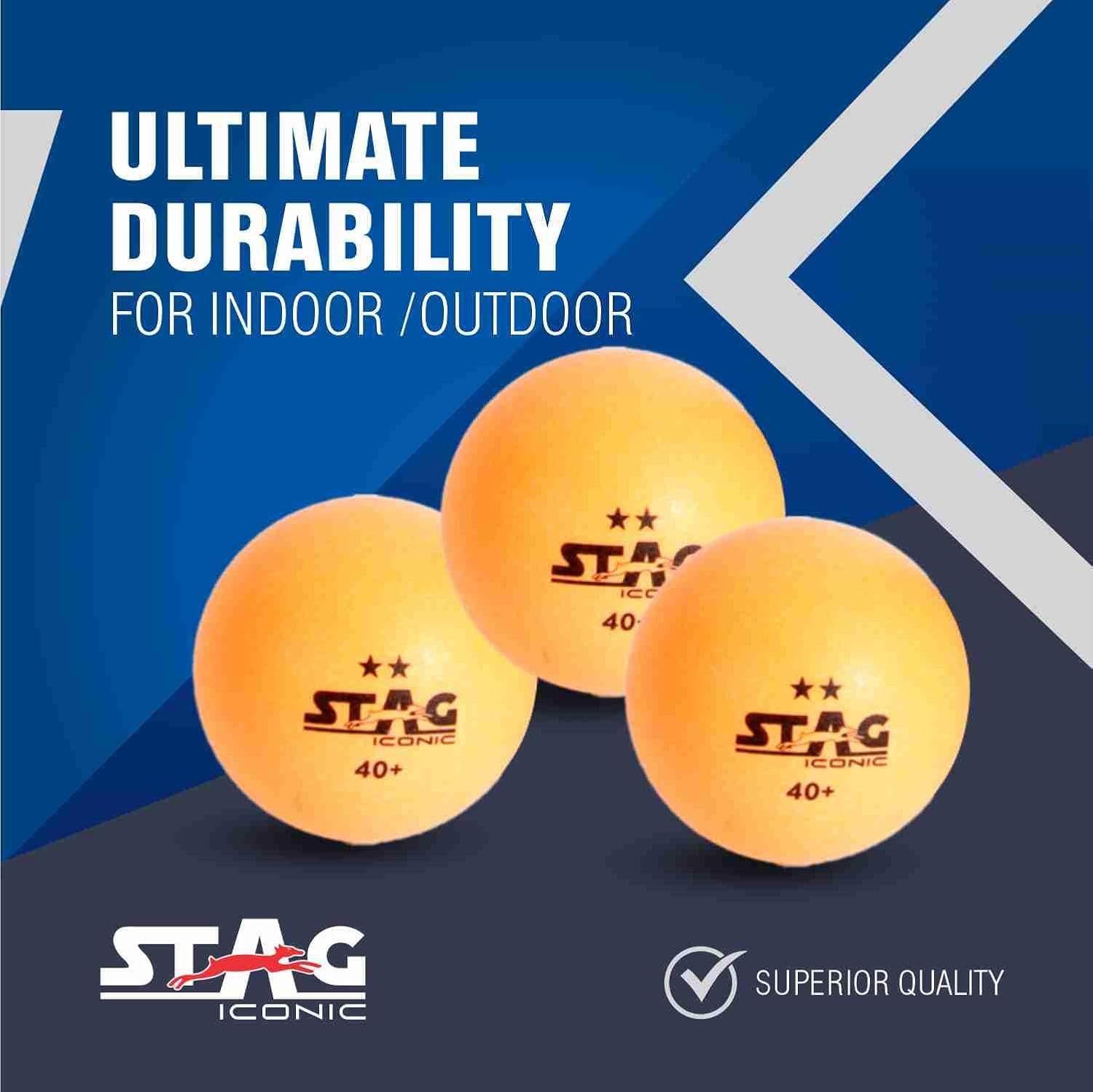 STAG ICONIC PRIVATE LIMITED Tischtennisball ICONIC 2 Star, T.T.F.I Approved, Advanced High Performance (6 Tischtennisbälle, 6-St., T.T.F.I-zugelassen, Turniere und Freizeitspiele), Langlebig für Indoor- und Outdoor-Spiele