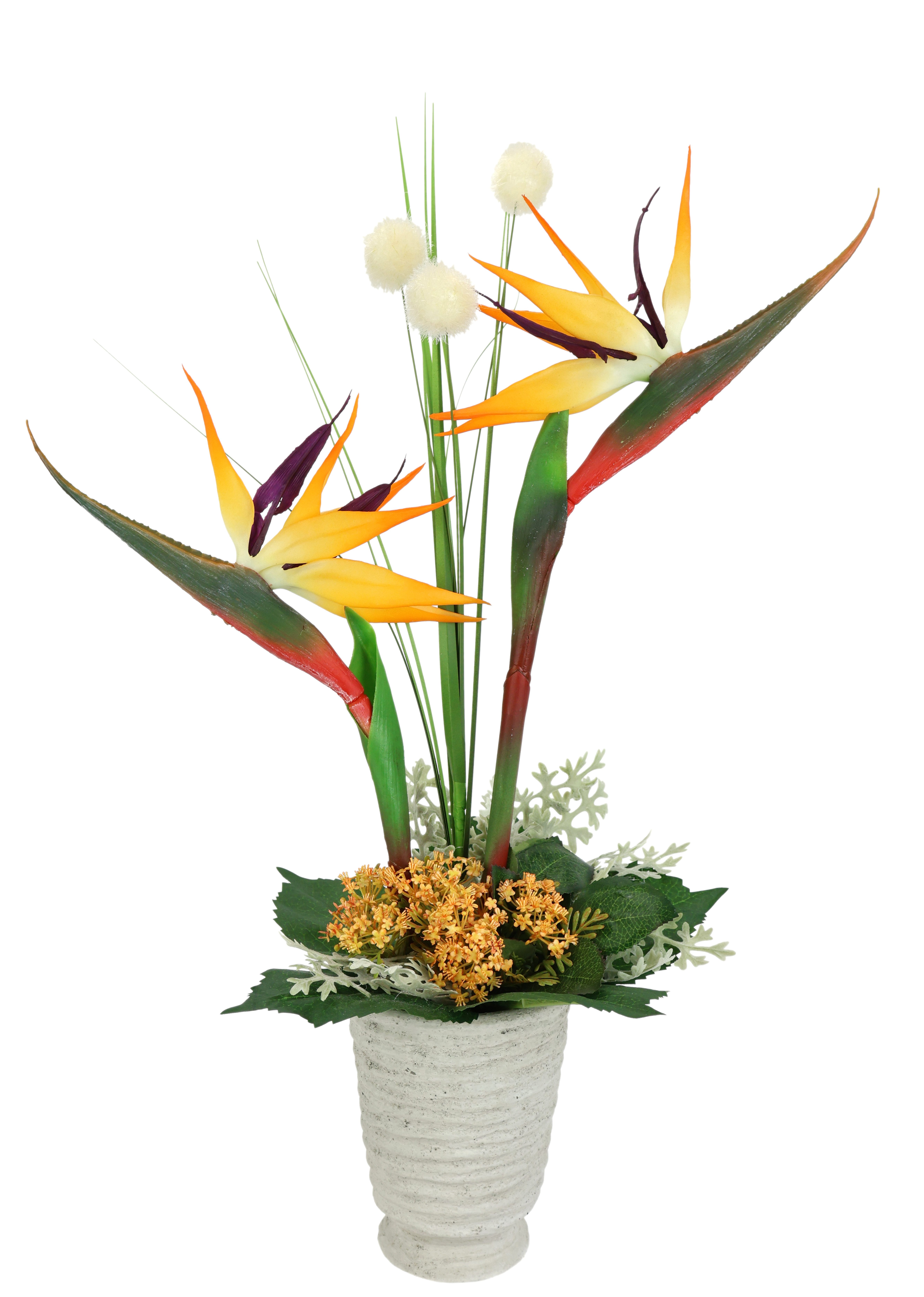 Kunstpflanze Strelitziengesteck in Topf Strelitzie, I.GE.A., Höhe 63 cm