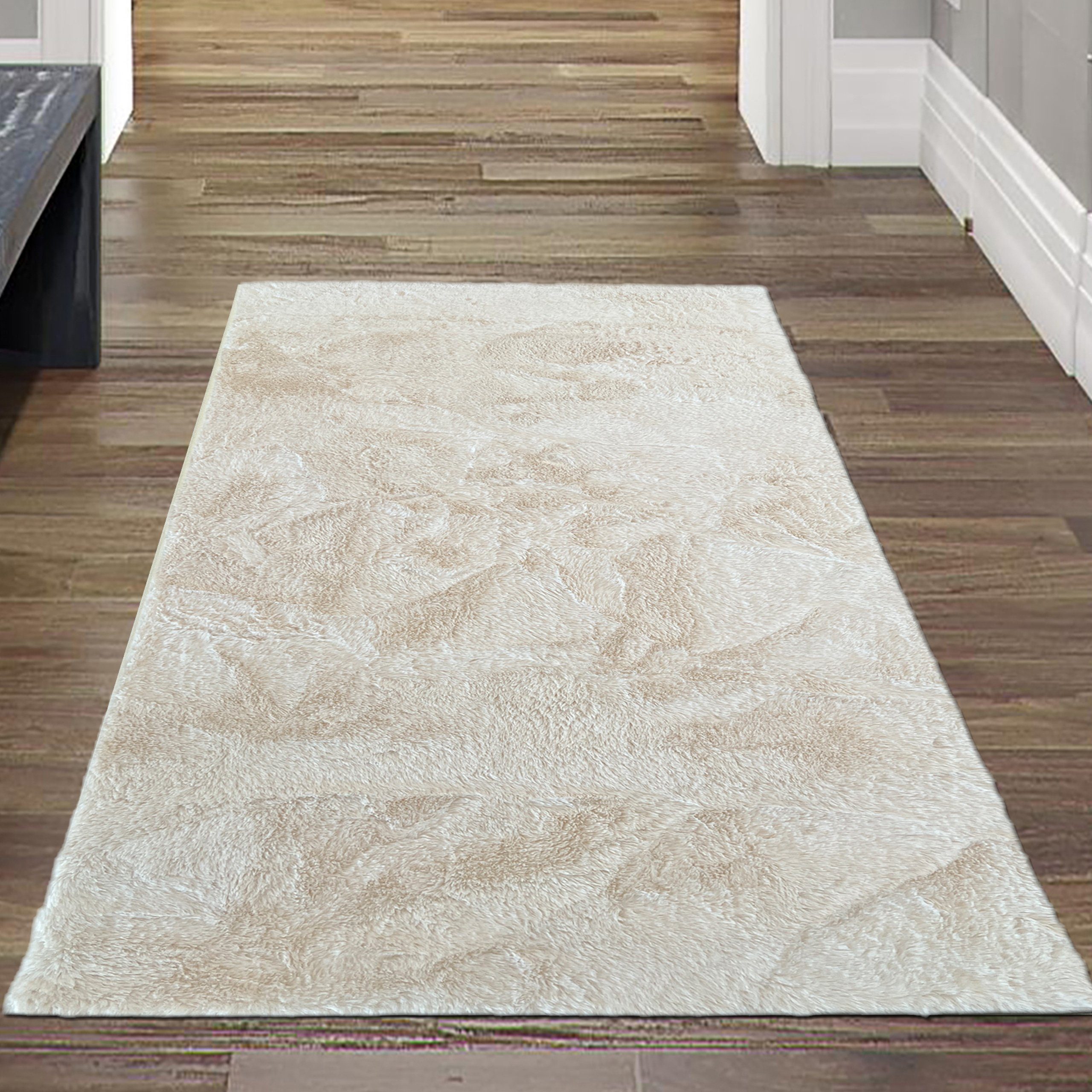 Teppich Weicher Teppich Schlafzimmer – flauschig – beigefarben, Teppich-Traum, rechteckig, Höhe: 11 mm