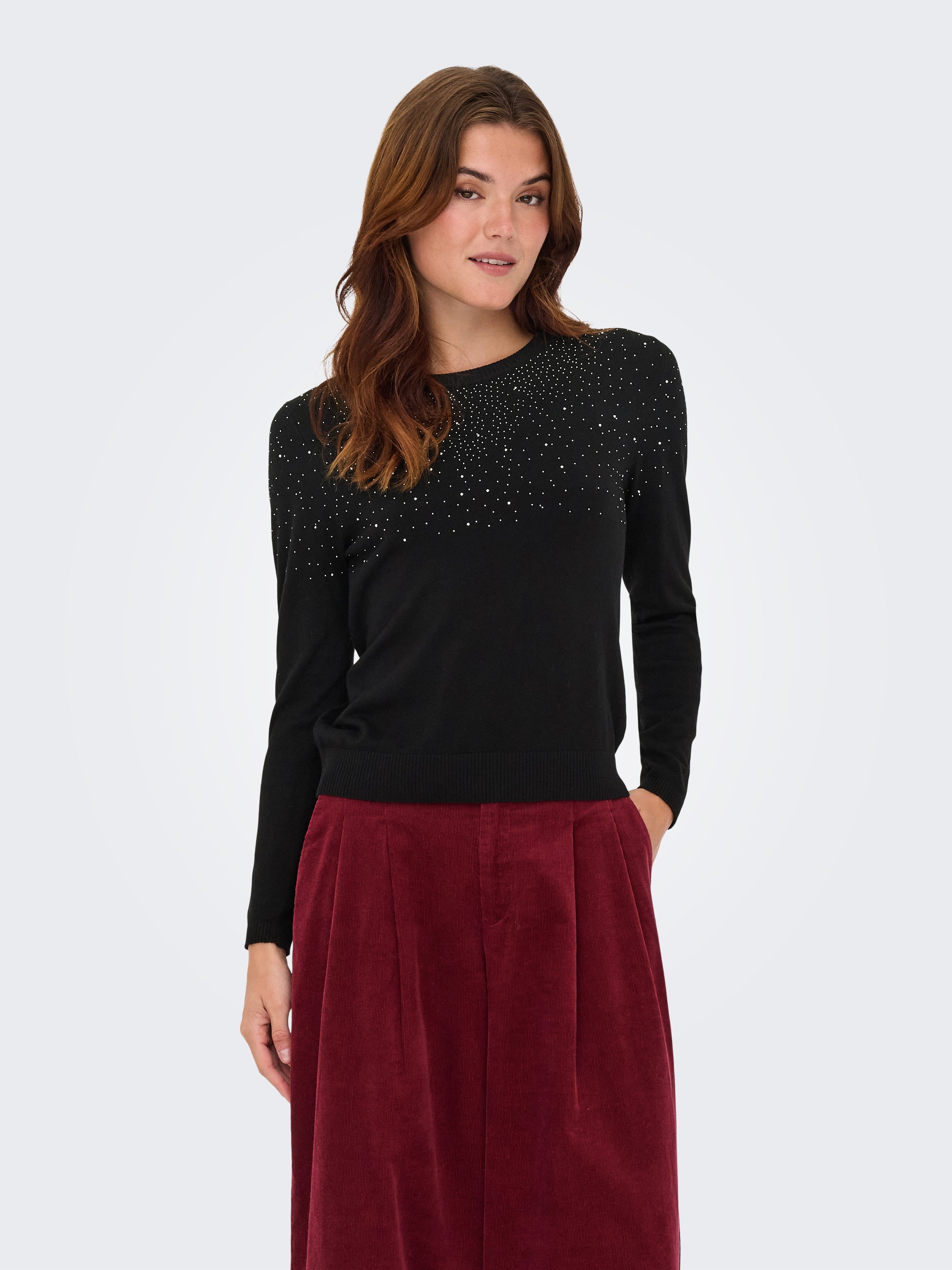 ONLY Rundhalspullover ONLANABELLA LS BLING O-NECK KNT günstig online kaufen