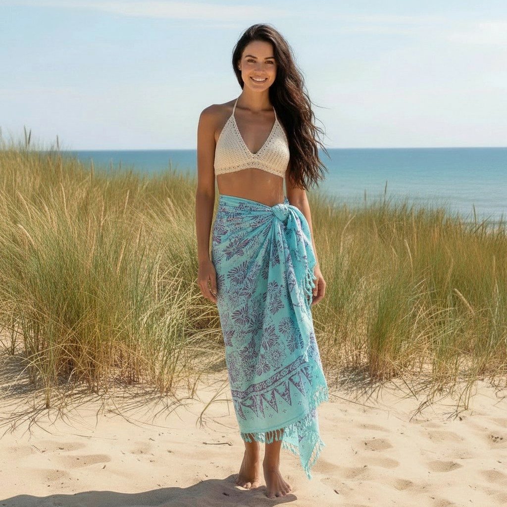 Guru-Shop Sarong Bali Batik Sarongkleid, Wickelrock, Sarong,..