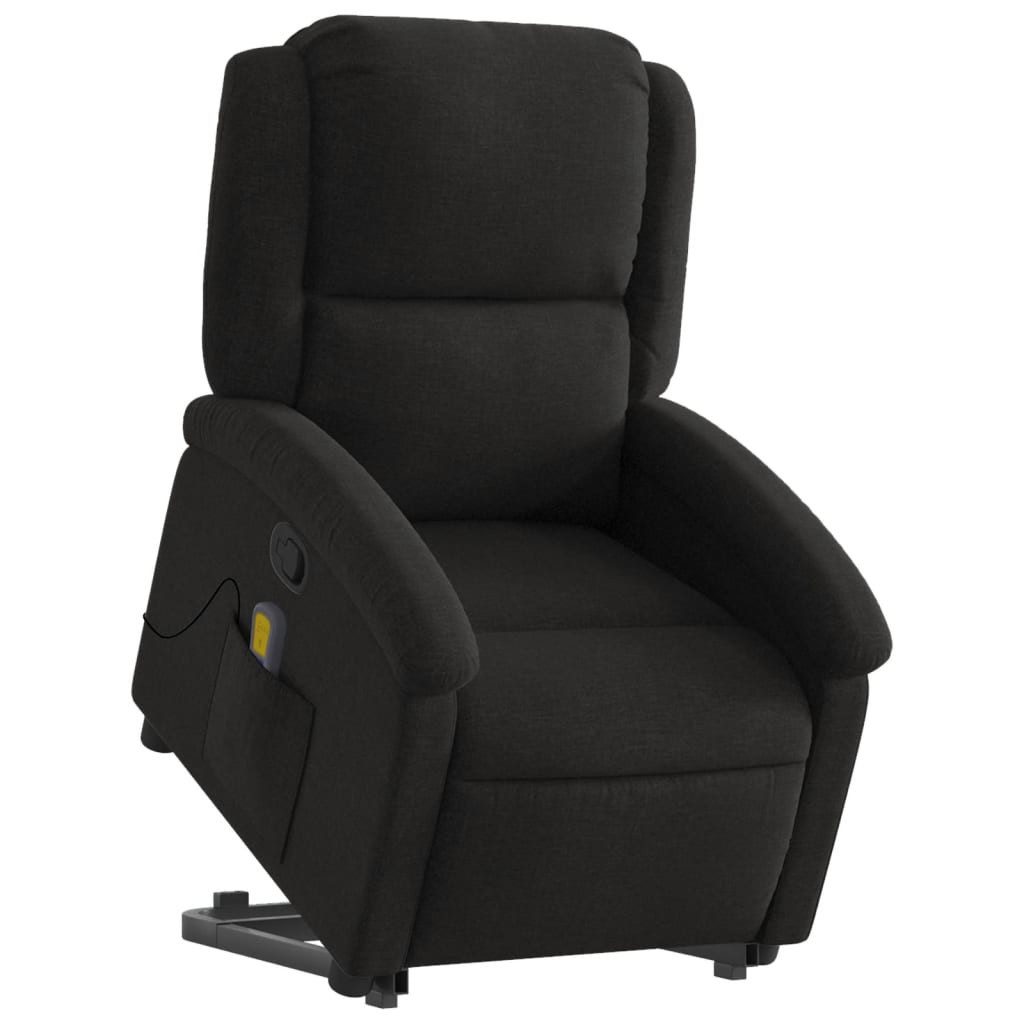 vidaXL Sessel Massagesessel mit Aufstehhilfe Schwarz Stoff (1-St)