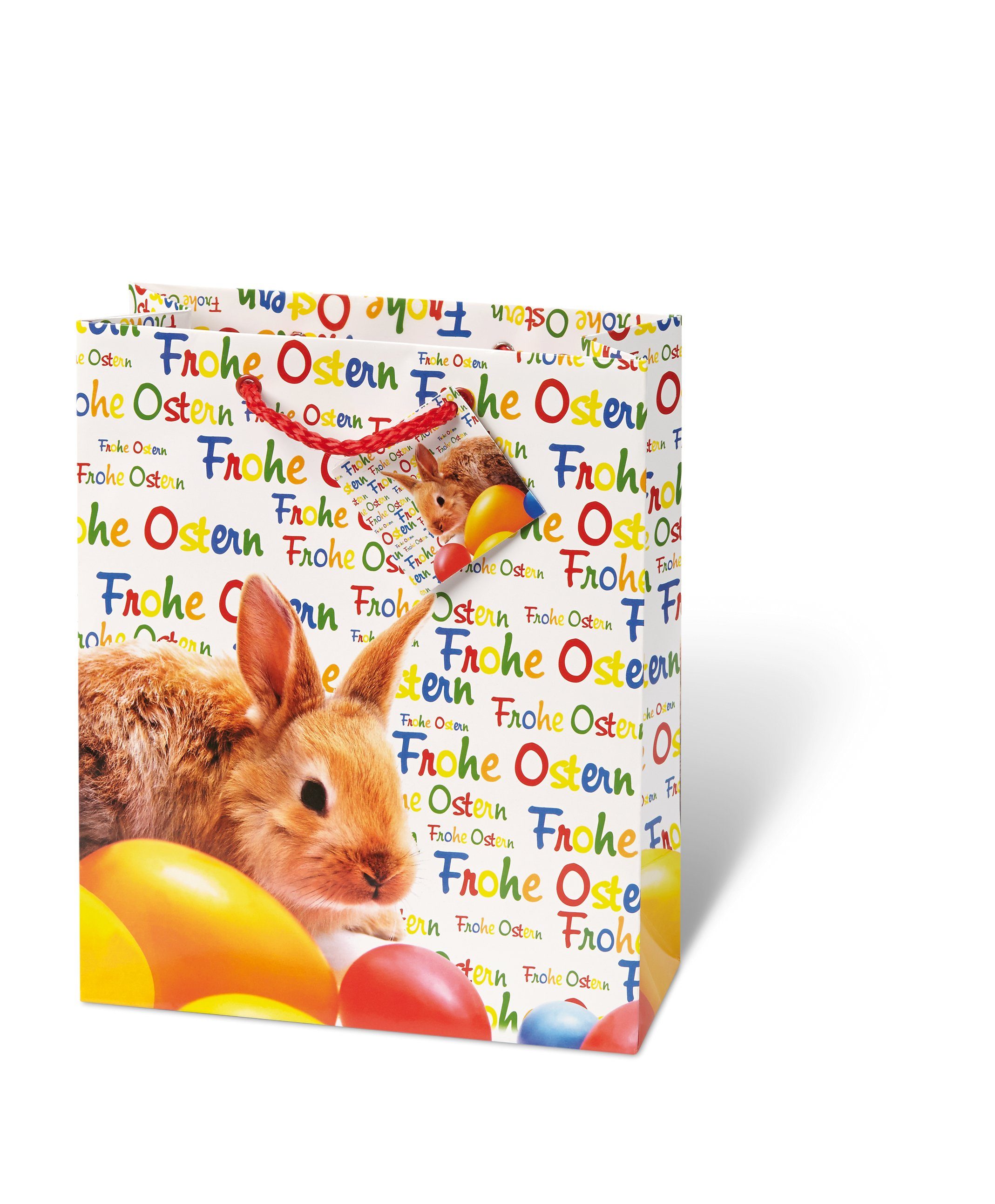 BSB Grußkarten Tasche medium Frohe Ostern - A5-Format - Hase mit Schriftzügen