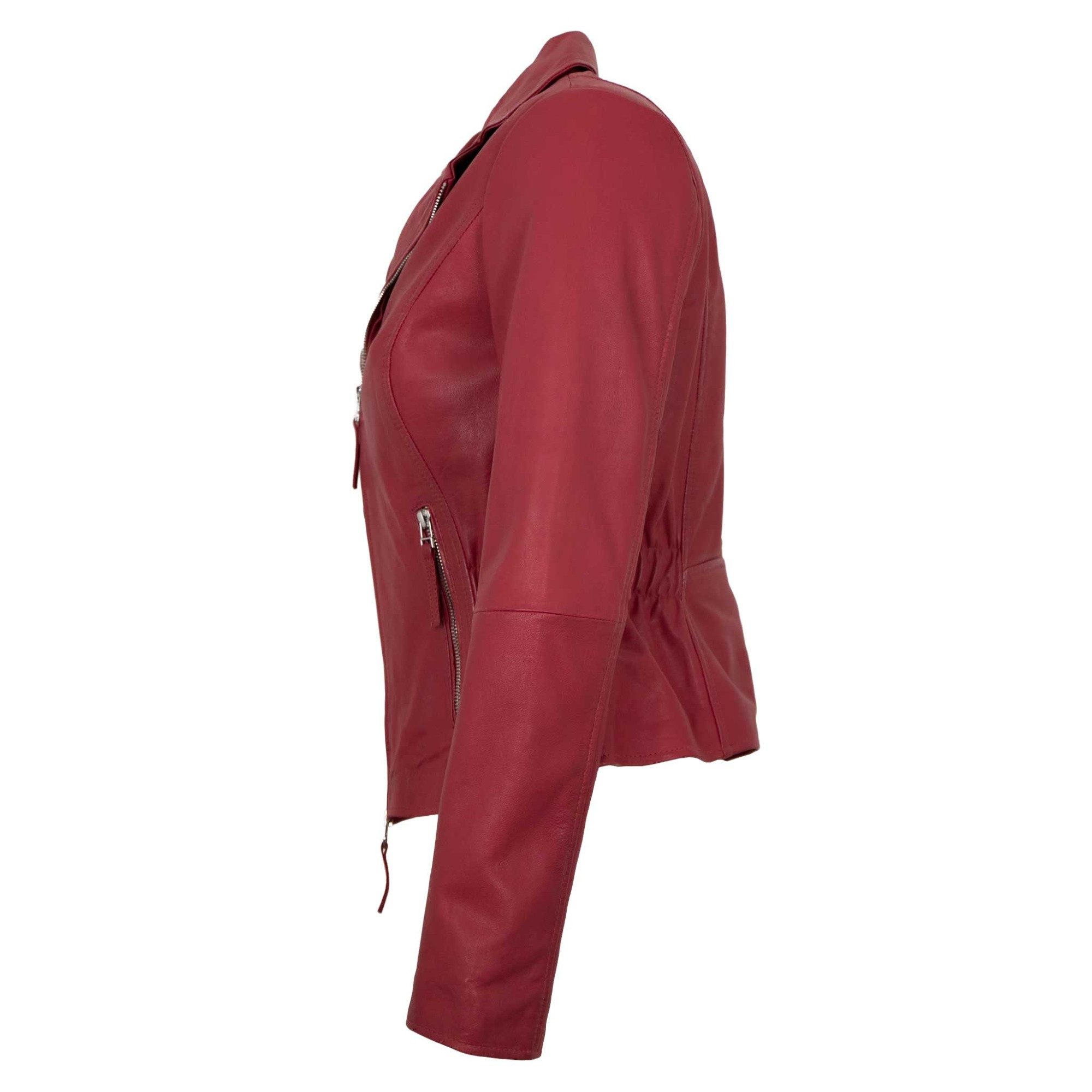 Jilani Lederjacke Jaqueline Jilani - Damen Lederjacke Bikerjacke Lammnappa mangolie