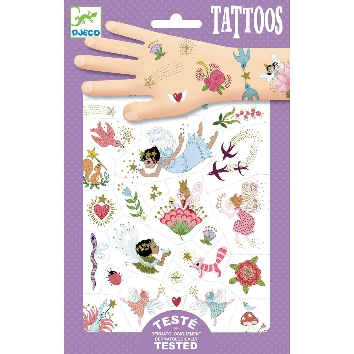 DJECO Kindertattoo Djeco Kinder-Tattoos Motiv Feenfreunde