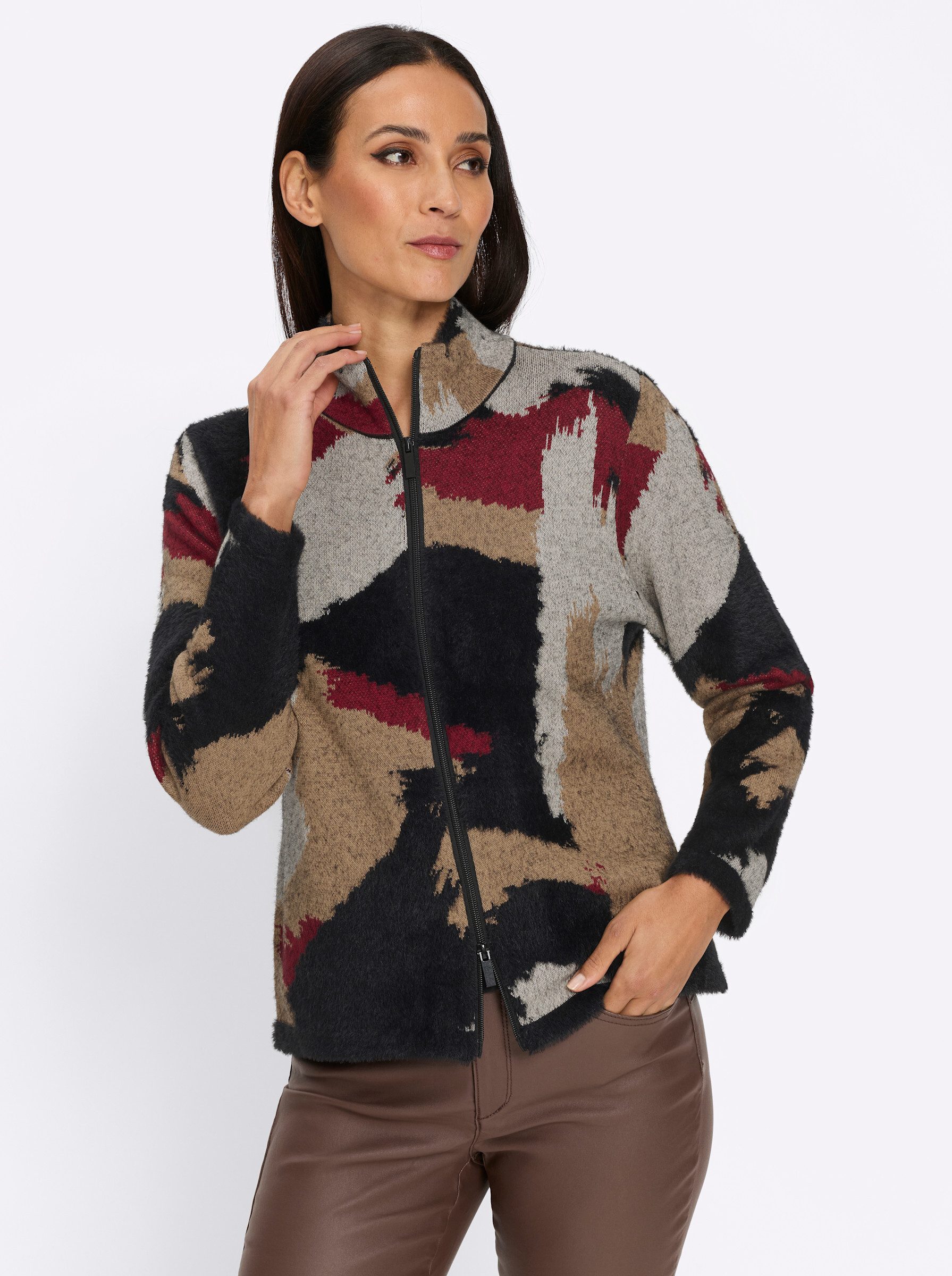 Strickjacke Strickjacke Langarm Jacquard