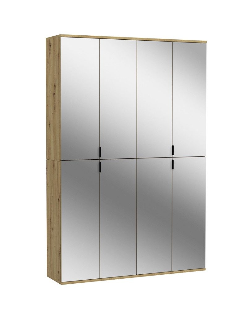 Kleiderschrank Garderobenschrank Projekt X Artisan Eiche, Spiegeltüren, 2-teilig