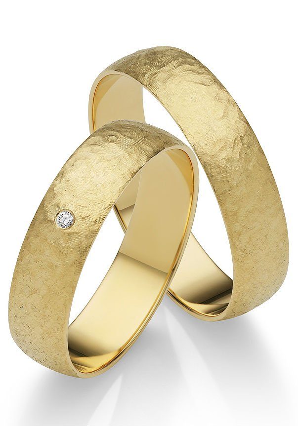 Firetti Trauring Schmuck Geschenk Gold 375 Hochzeit Ehering "LIEBE", Made in Germany, wahlweise mit oder ohne Brillant