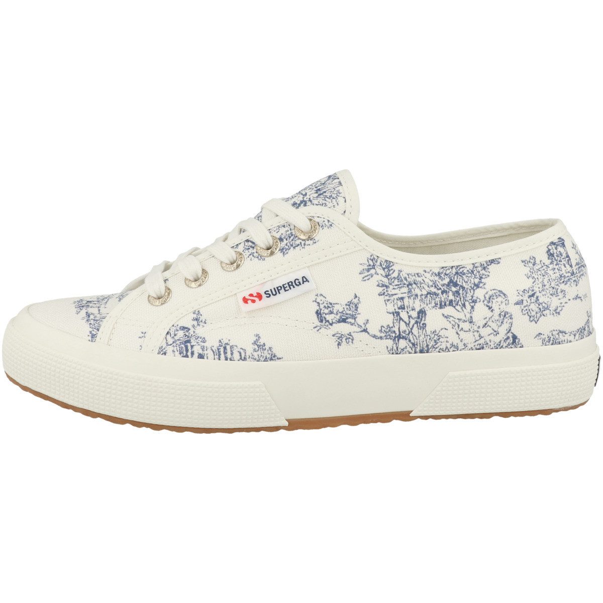 Superga 2750 Toile De Jouy Damen Sneaker Turnschuhe, Sportschuhe, Freizeitschuhe, Halbschuhe, Schnürschuhe