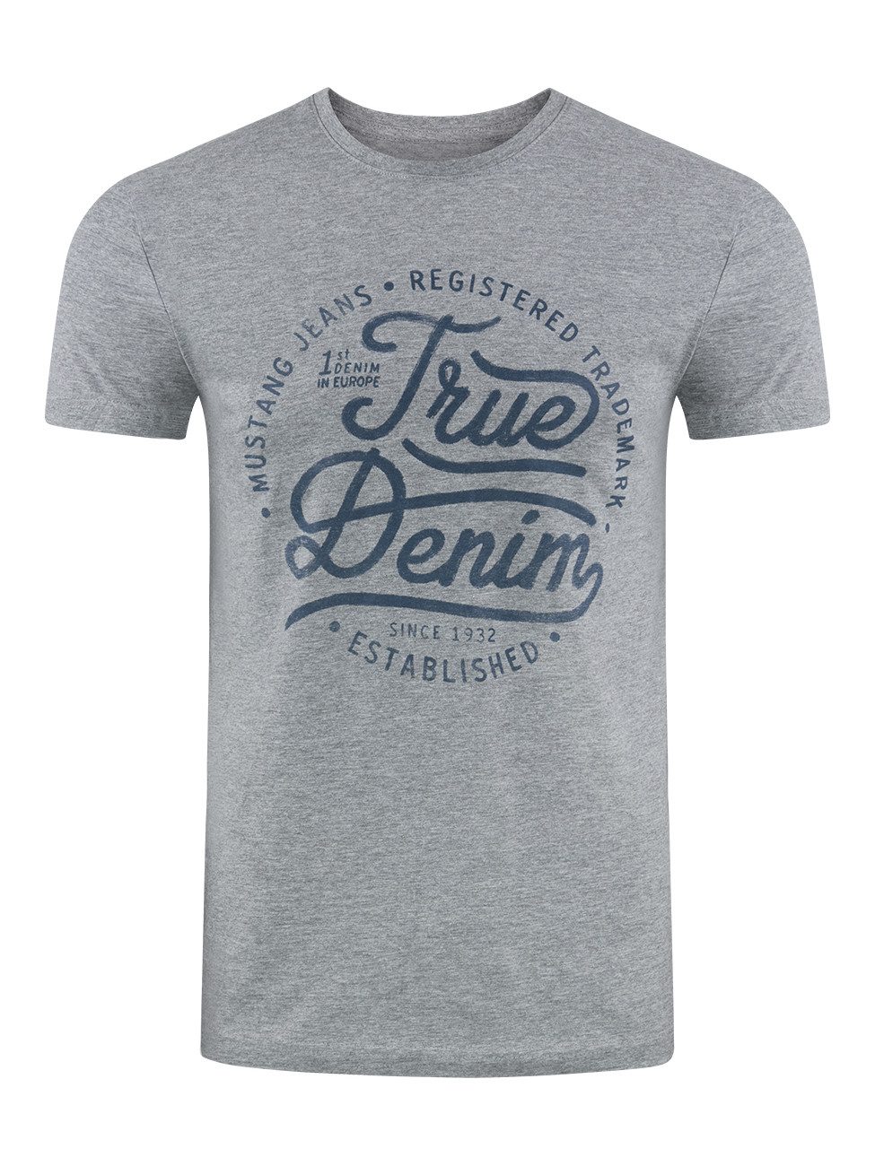 MUSTANG T-Shirt Herren Printshirt Regular Fit (1-tlg) Kurzarm Tee Shirt mit günstig online kaufen