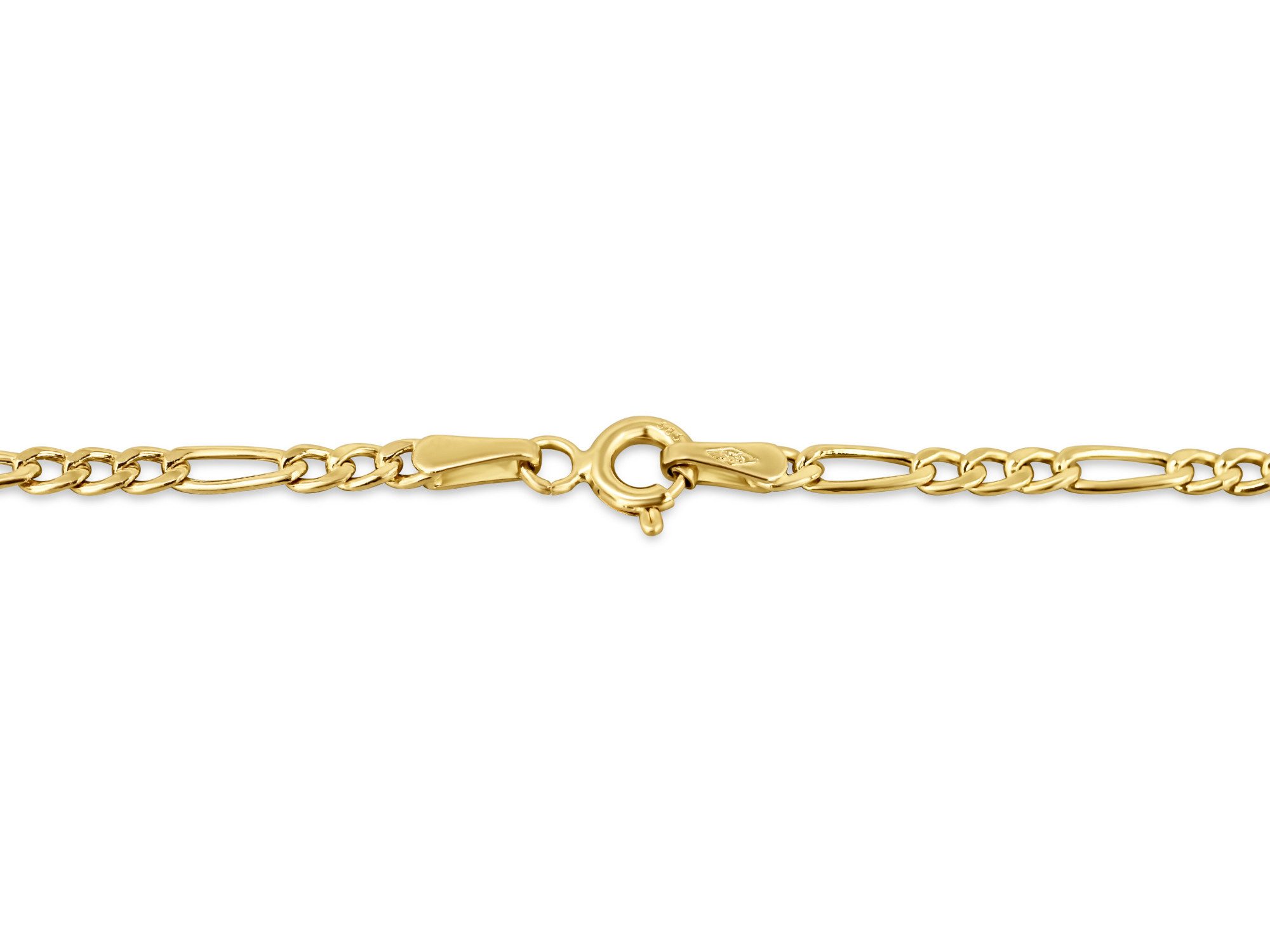 Antares Gold Goldkette Figaro-Kette 14K Gold – 2,35 mm, 50 cm / 60 cm, Hellgold, hochglanzpoliert, stabiler Federringverschluss, edle Schmuckbox – Bild 4 von 5