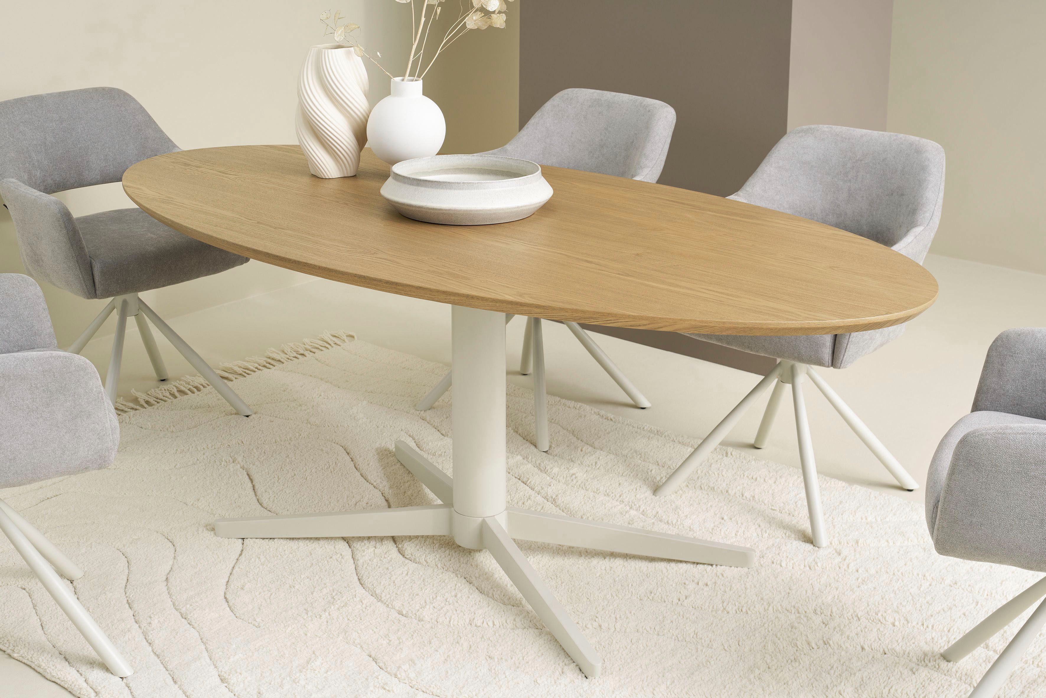 SCHÖNER WOHNEN-Kollektion Esstisch FEVIK (1-St), in 160 cm oder 200 cm, mit Schweizer Kante und Stativuntergestell