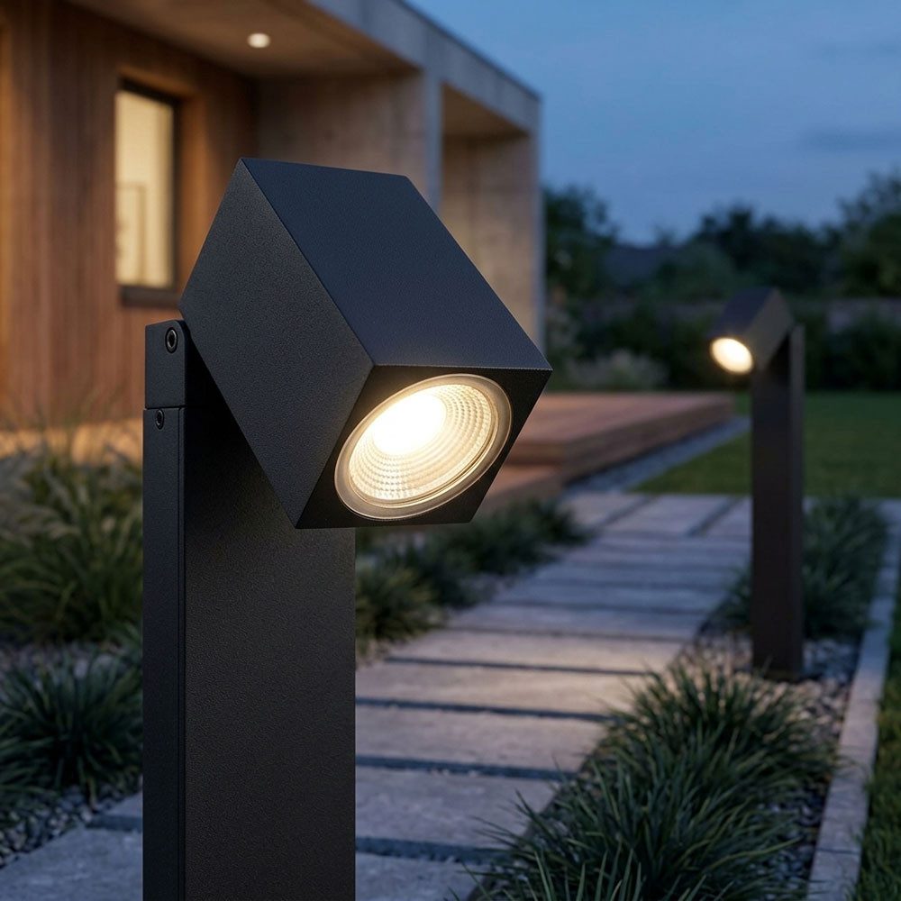 etc-shop Außen-Stehlampe, Leuchtmittel nicht inklusive, Außenlampe Wegeleuchten schwarz Garten Stehlampe Aussen