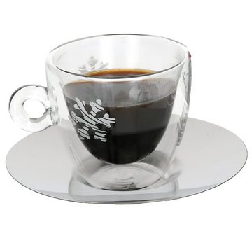 MamboCat Latte-Macchiato-Glas 6er Set Thermo Glastasse Christmas 165ml mit Untertasse, Glas