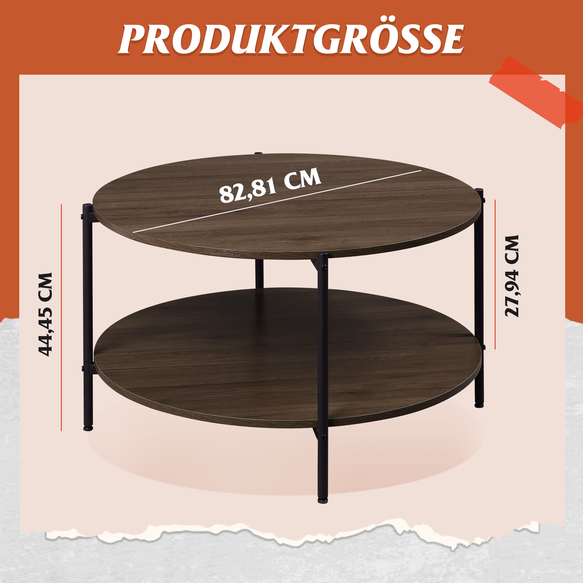 WLIVE Couchtisch Wohnzimmertisch Stubentisch mit 2 günstig online kaufen